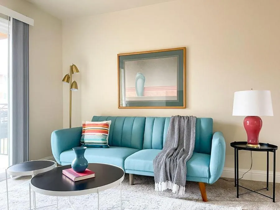 Living room in Sleepover 1BD 1BA Oklahoma City Apartments