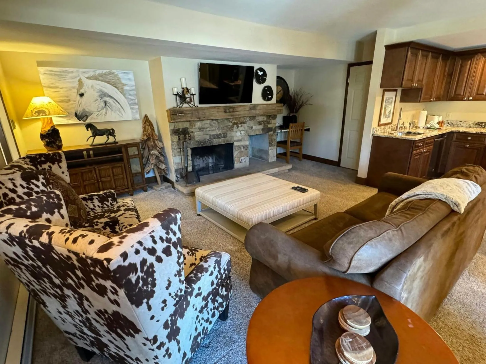 Living room in Forest Condominiums by Vail Resorts