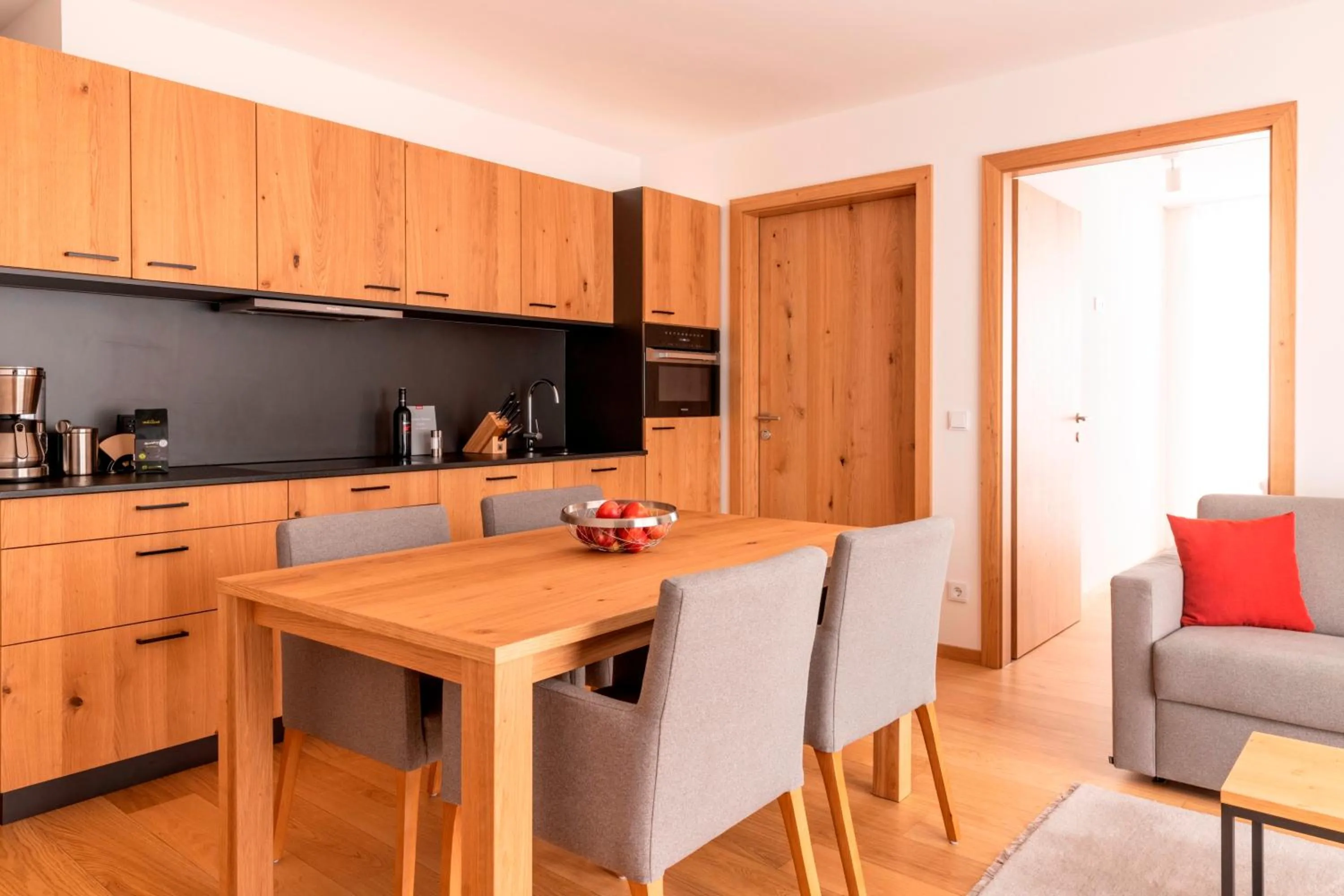 Kitchen or kitchenette in All-Suite Resort Fieberbrunn inkl Aubad-Eintritt