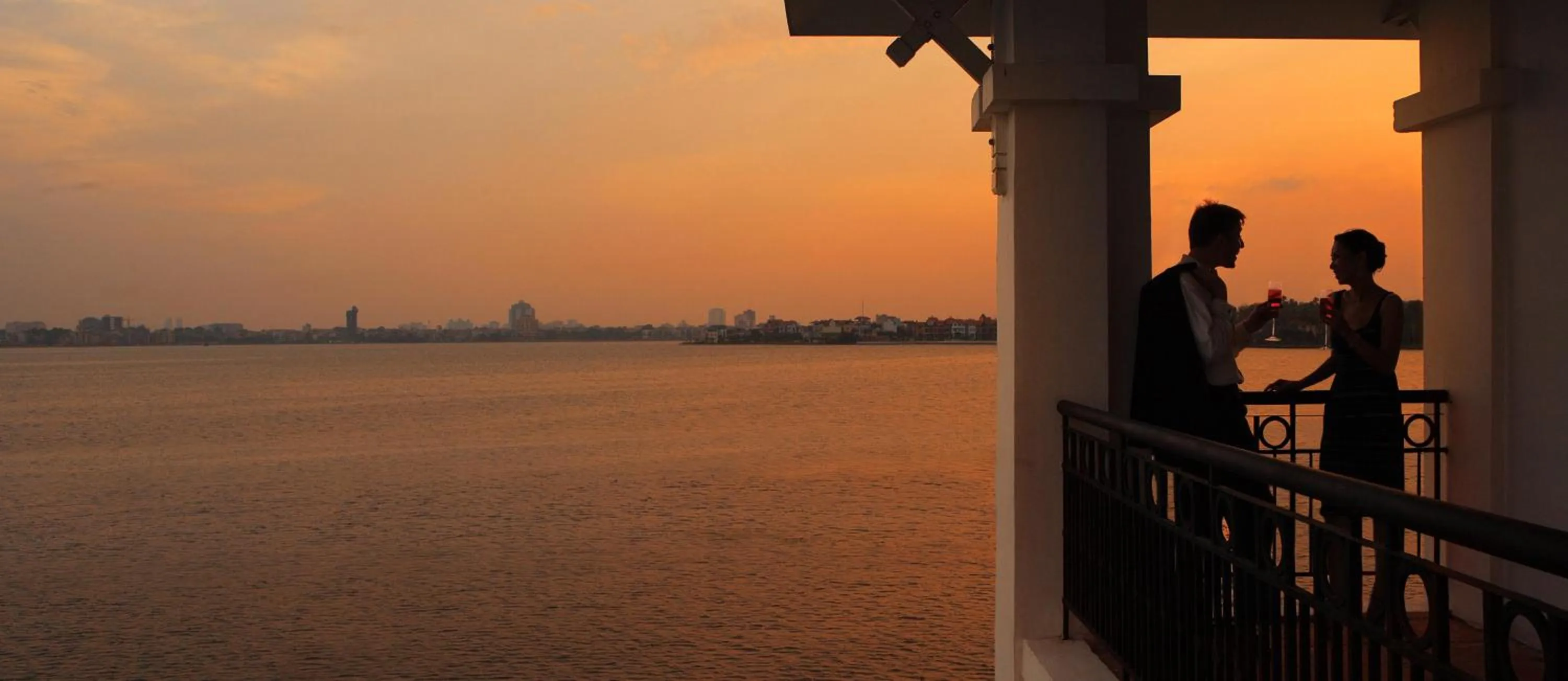Sunset in InterContinental Hanoi Westlake by IHG
