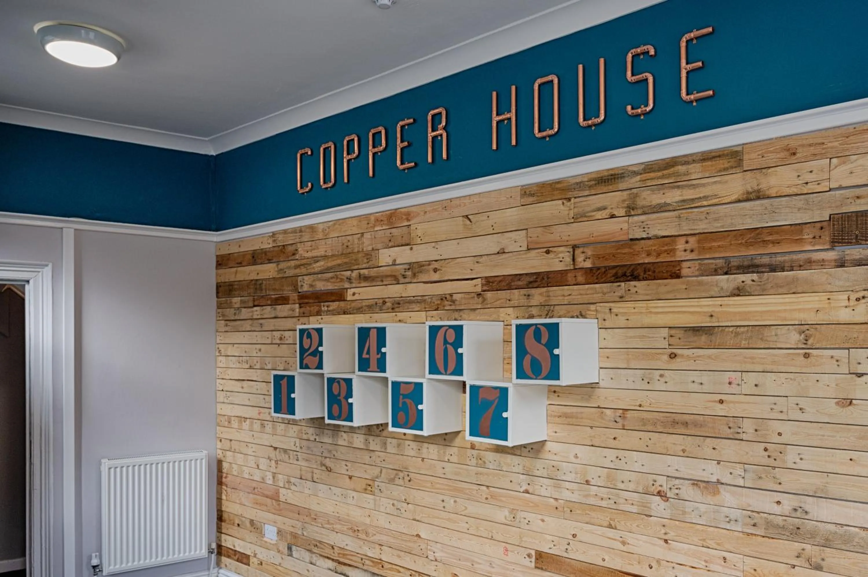 Facade/entrance in Copper House