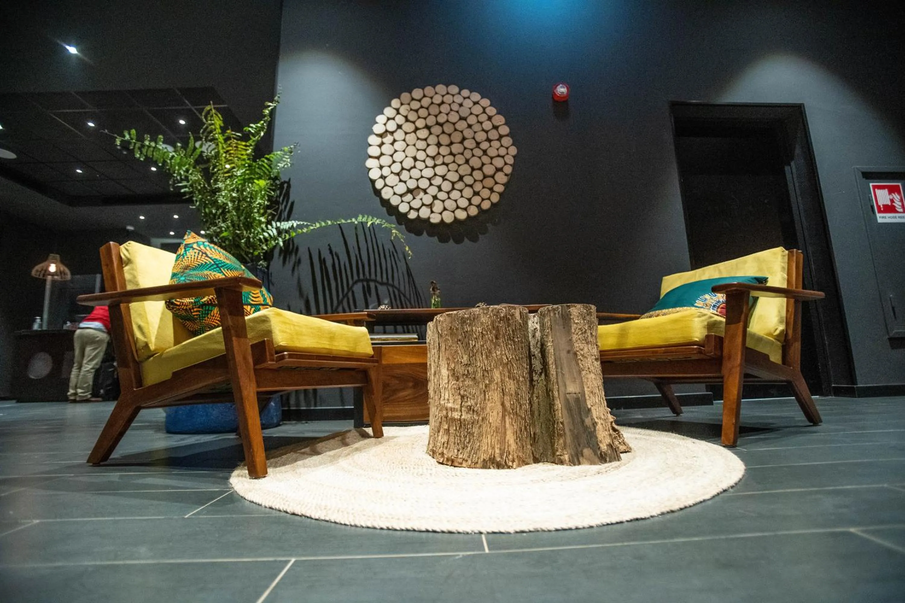 Seating area in ONOMO Hotel Kampala