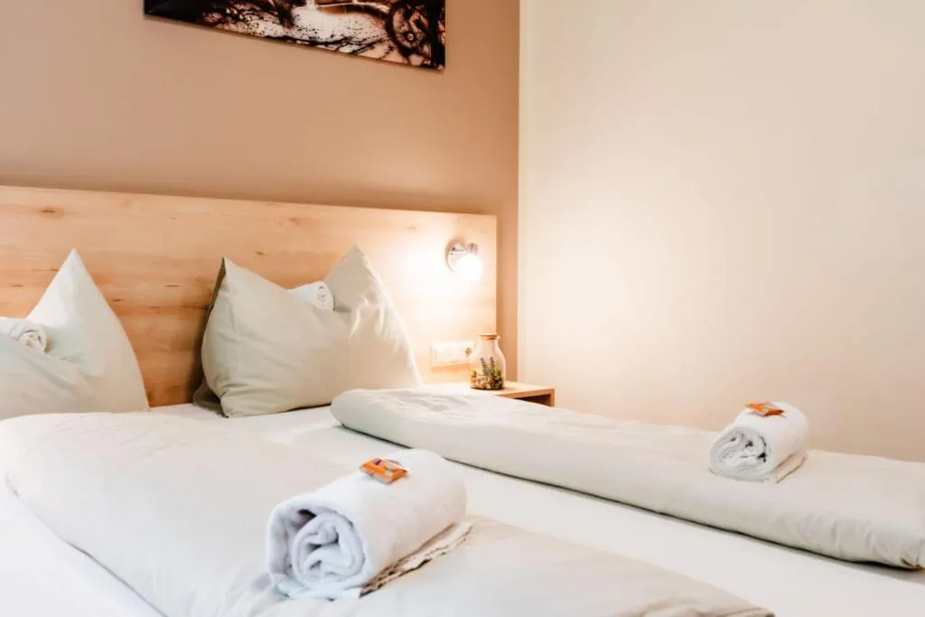 Bed in Hotel Seestuben