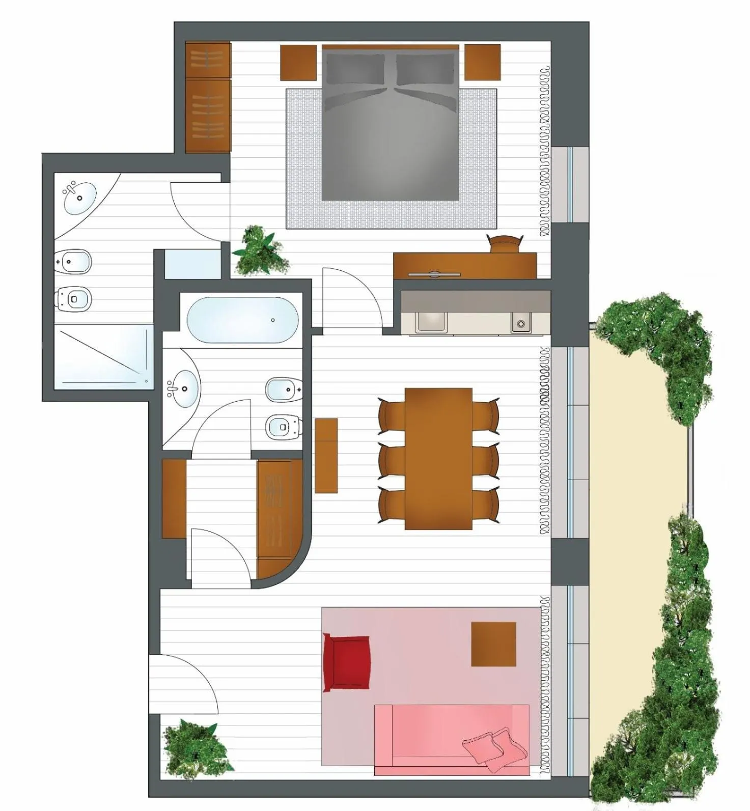Floor plan in Ariosto Social Club