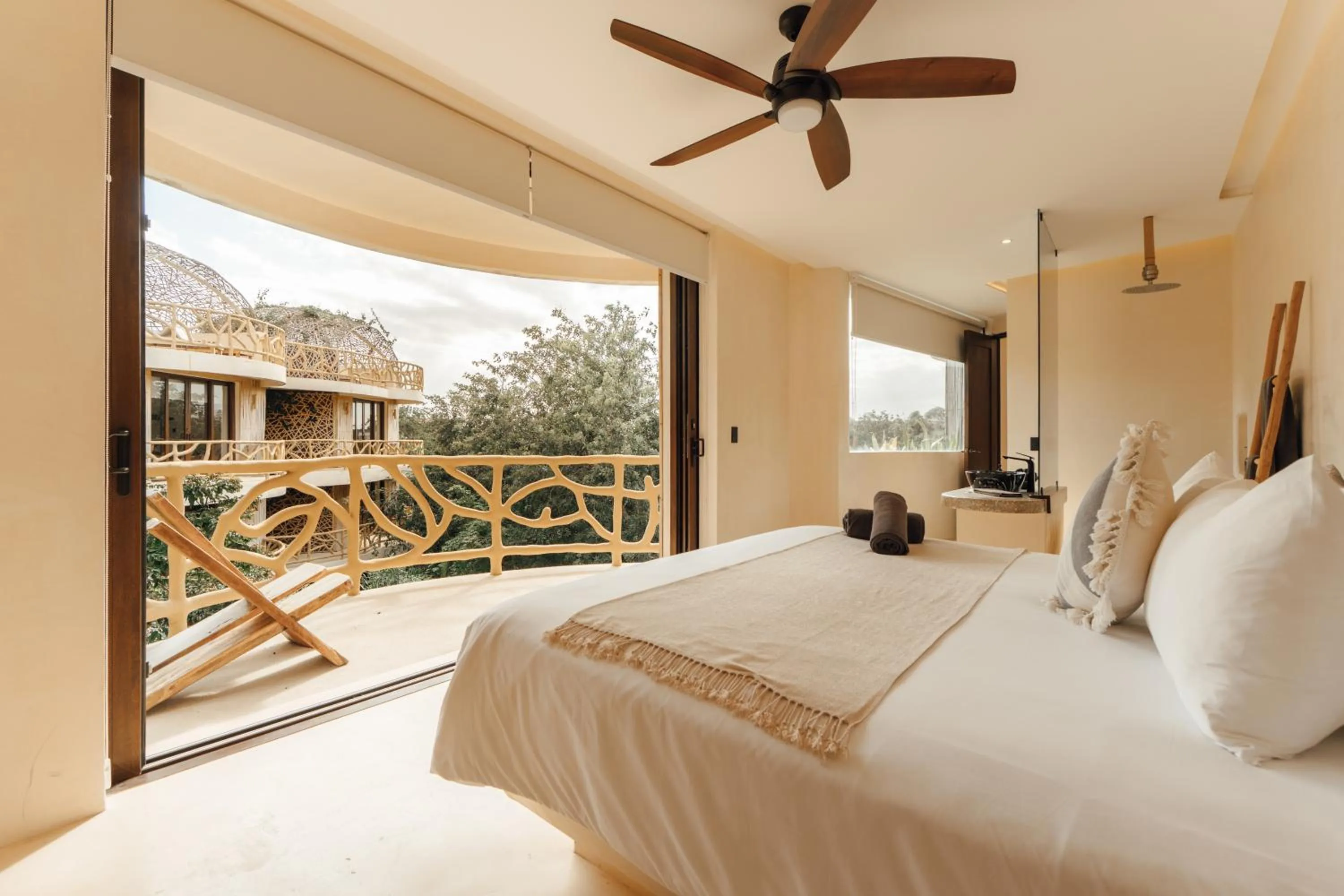 Bed in Kan Tulum Hotel