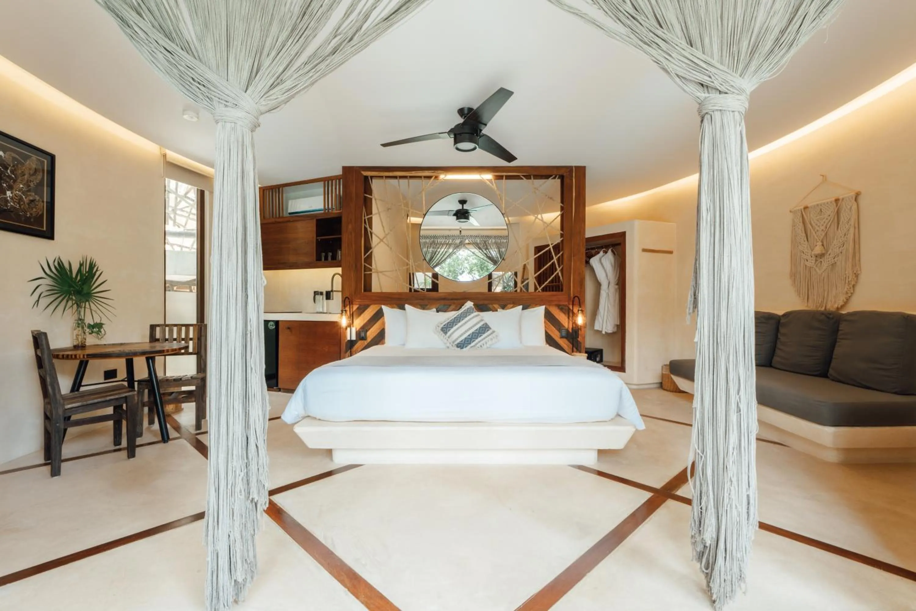 Bed in Kan Tulum Hotel