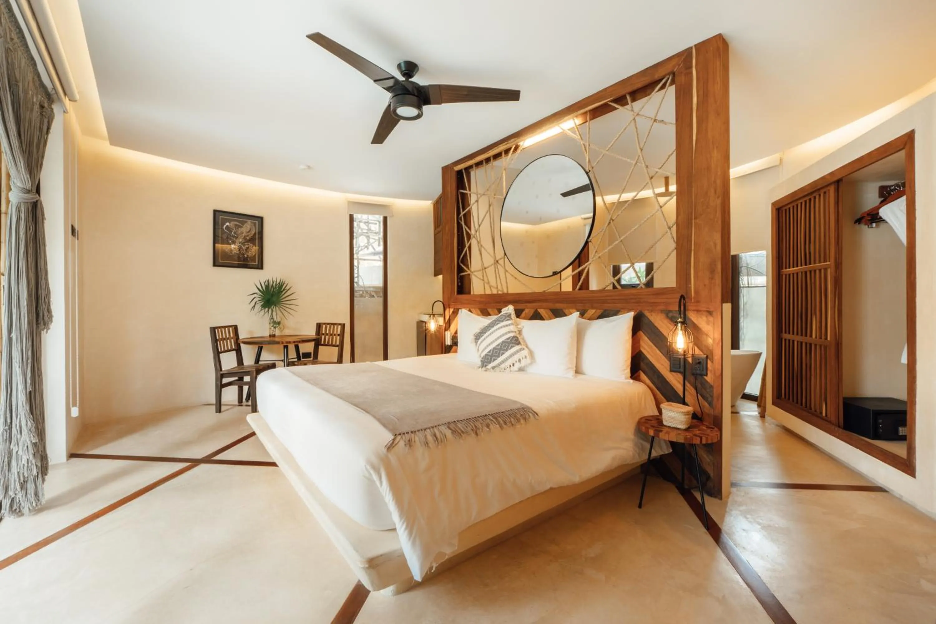 Bed in Kan Tulum Hotel