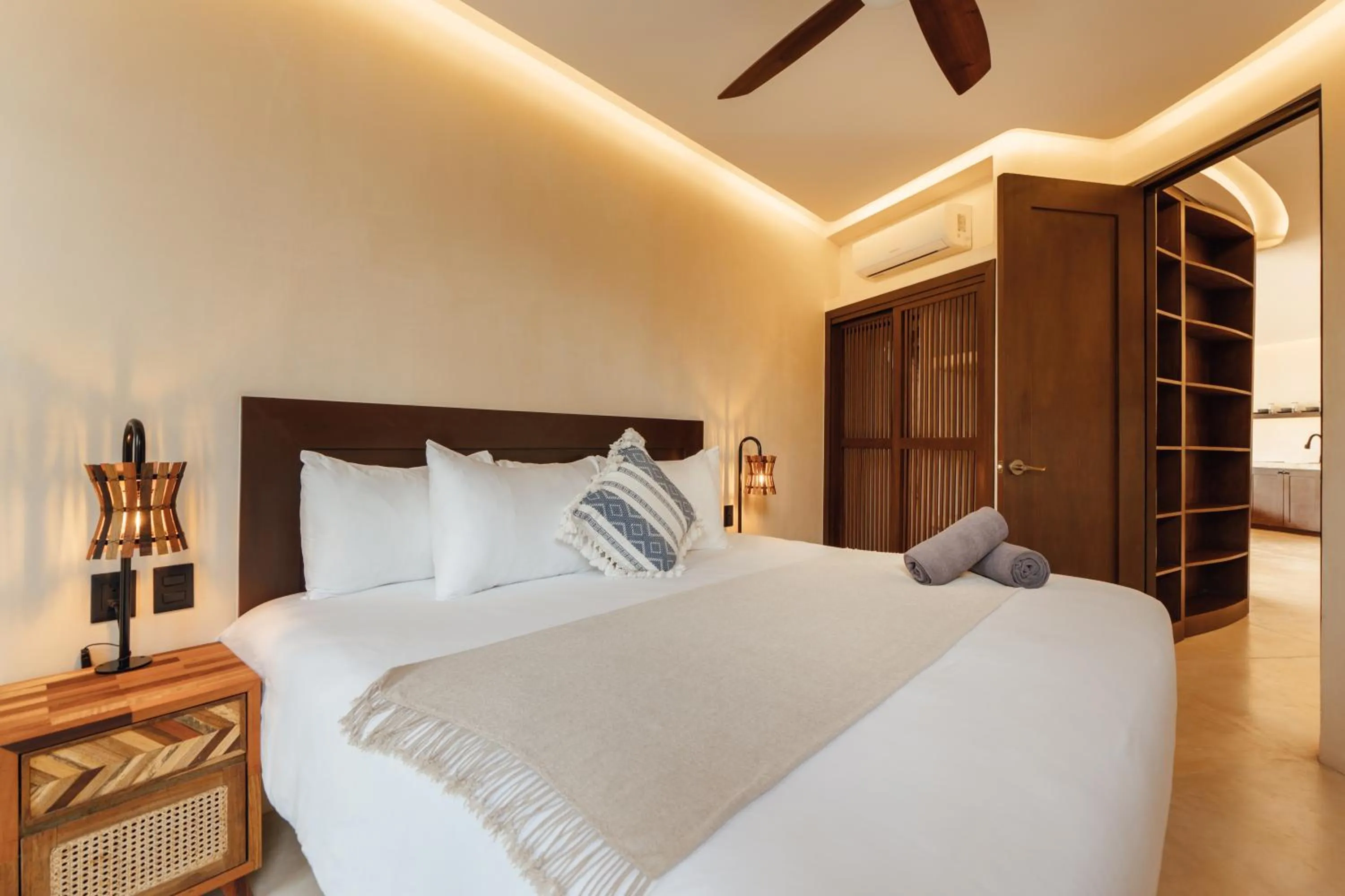 Bed in Kan Tulum Hotel