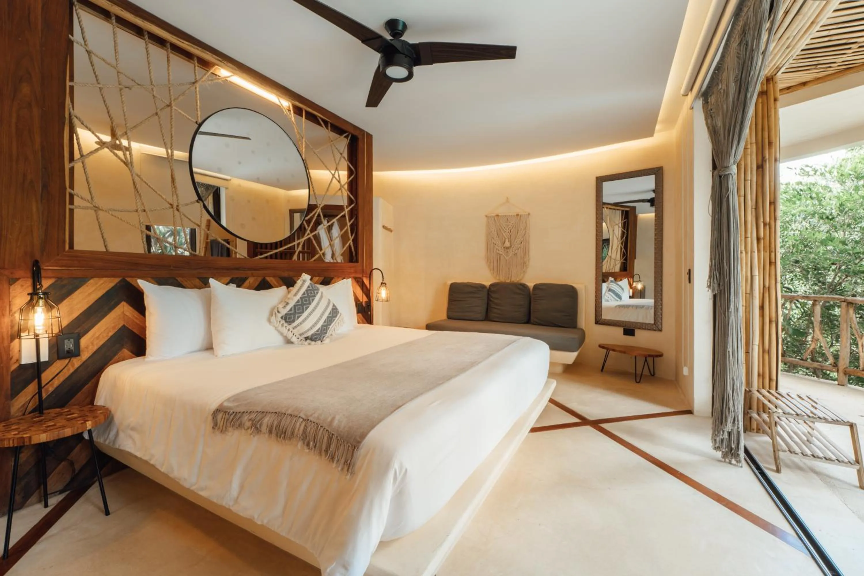 Bed in Kan Tulum Hotel