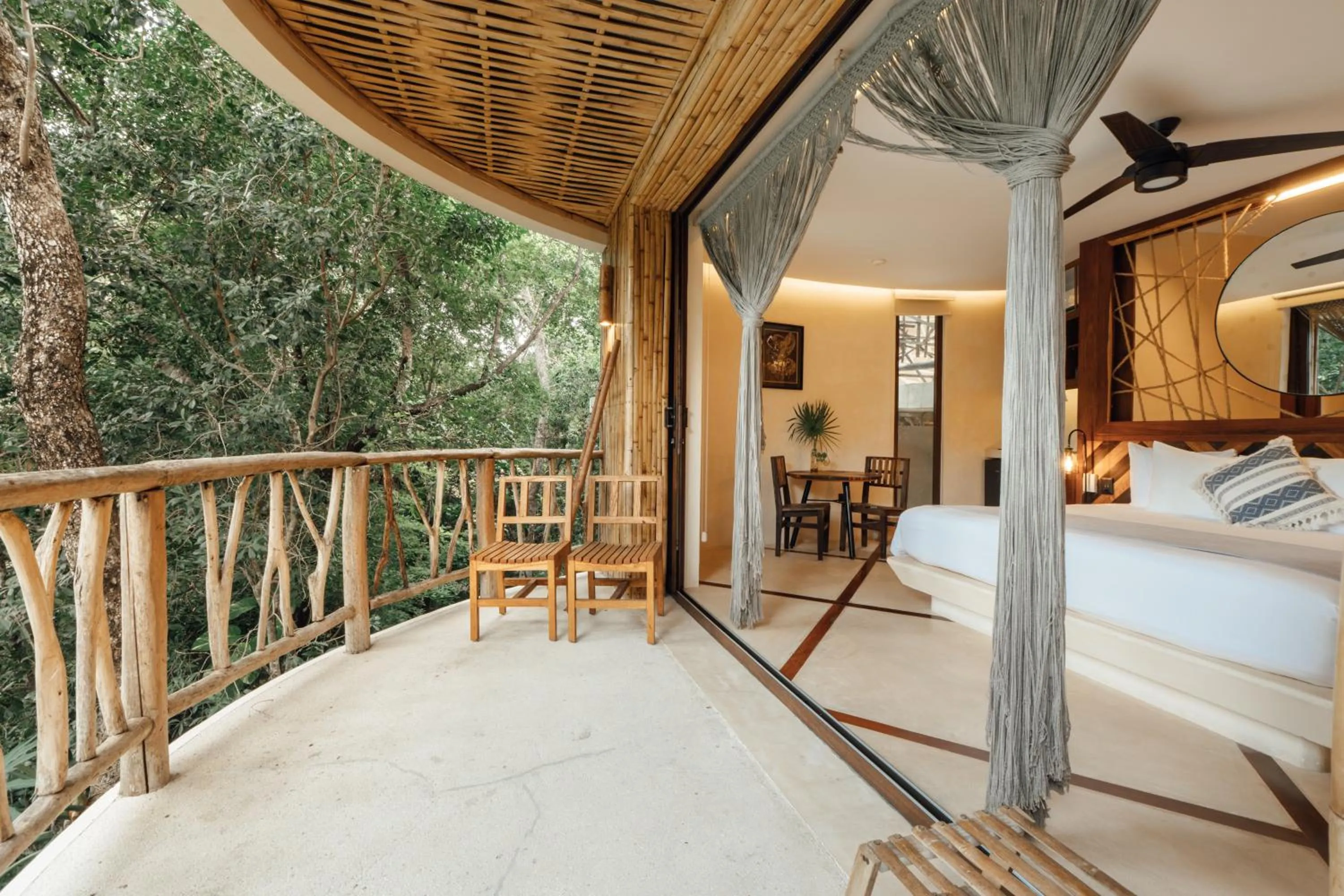 Balcony/Terrace, Bed in Kan Tulum Hotel