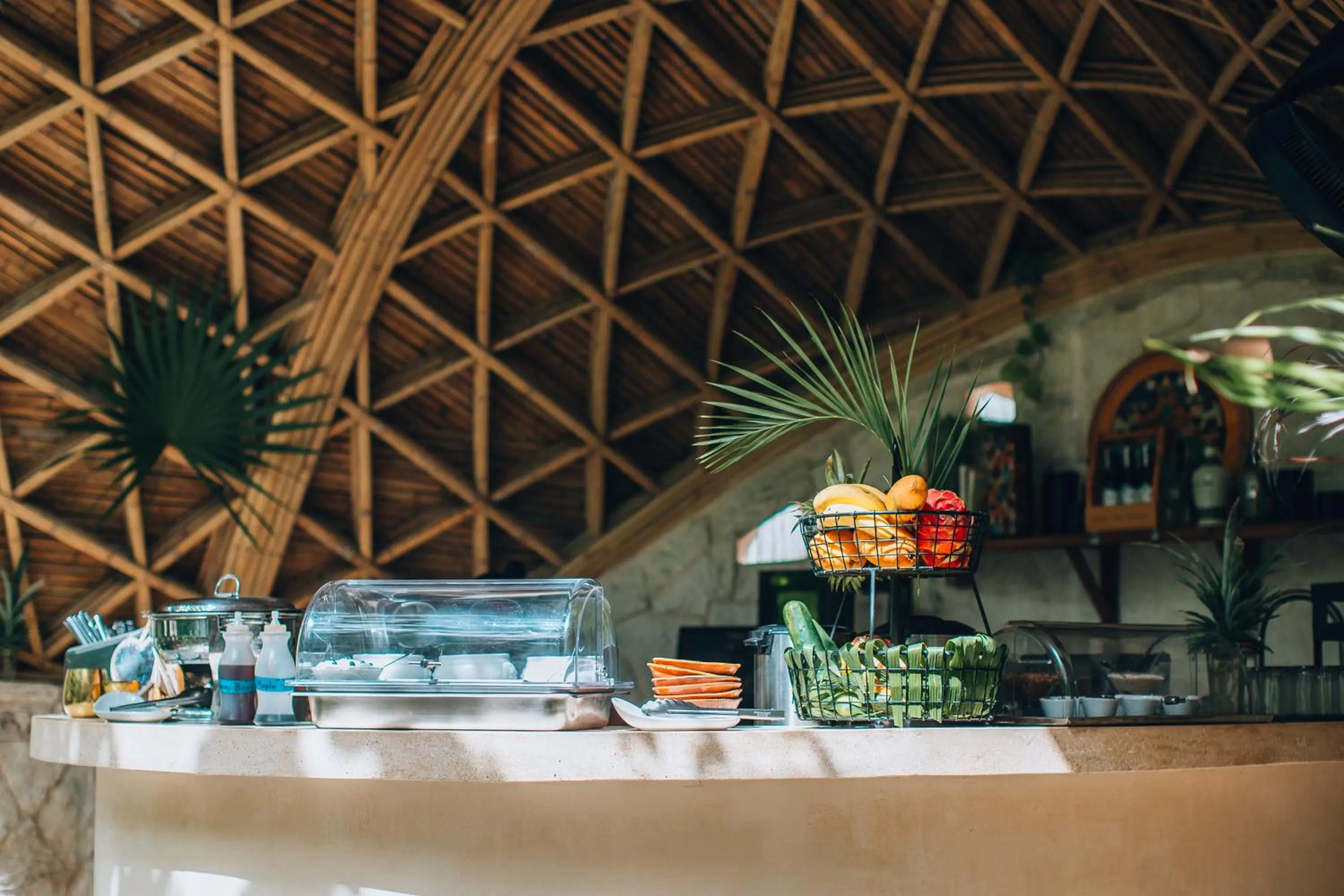 Buffet breakfast in Kan Tulum Hotel