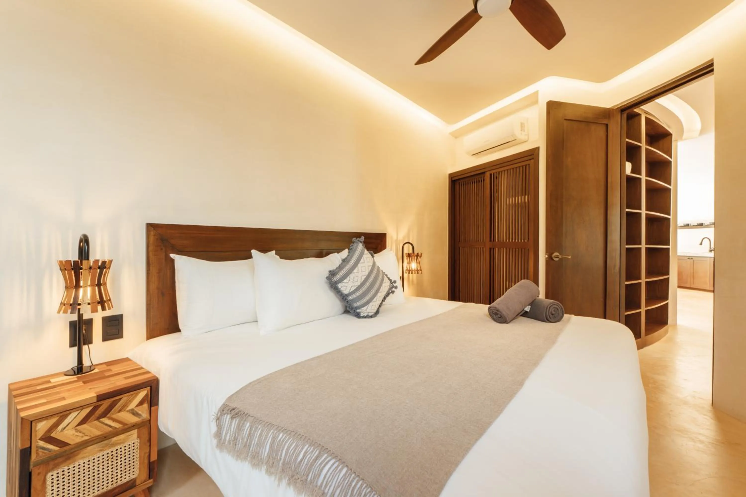 Bed in Kan Tulum Hotel