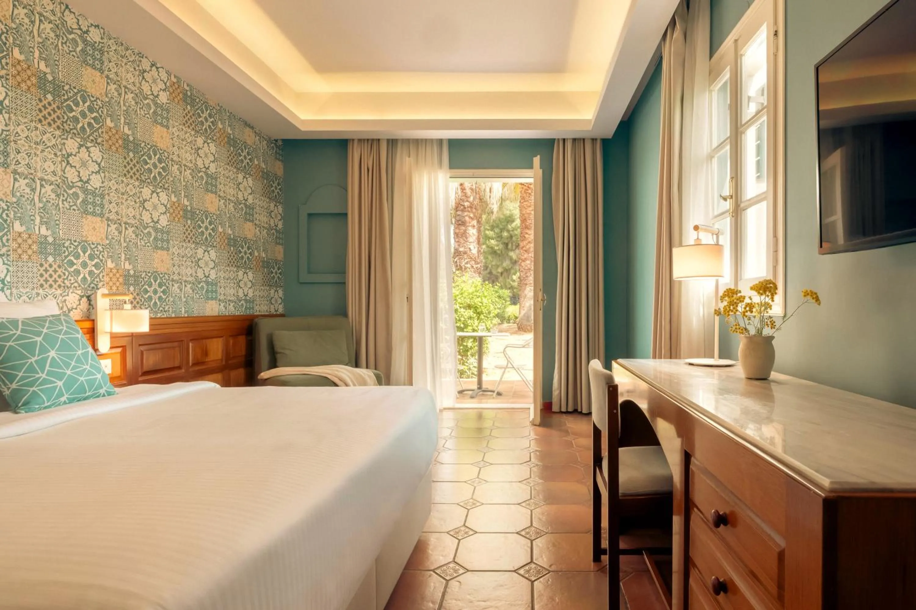 Bed in Zeus Eretria Resort