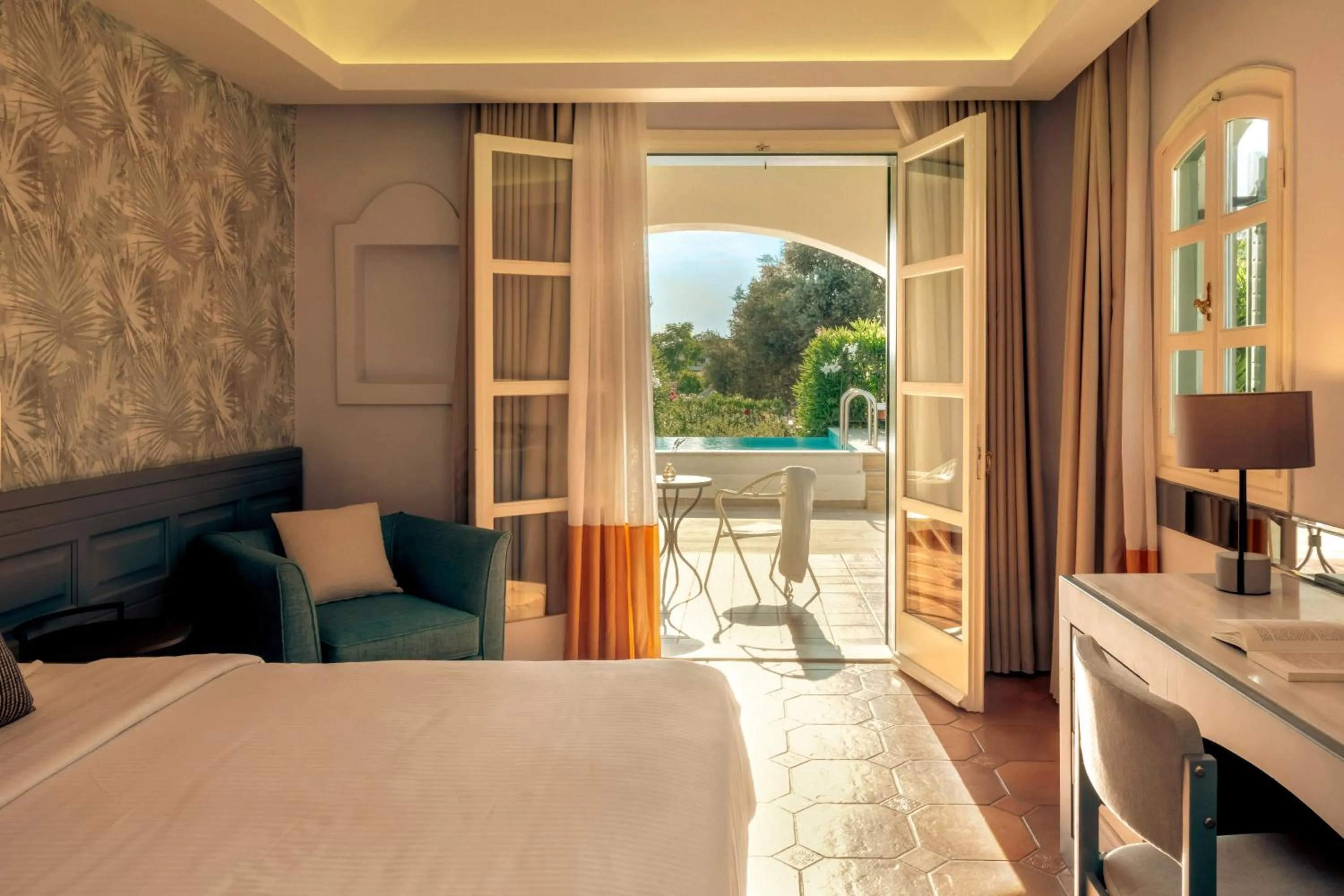 Bed in Zeus Eretria Resort