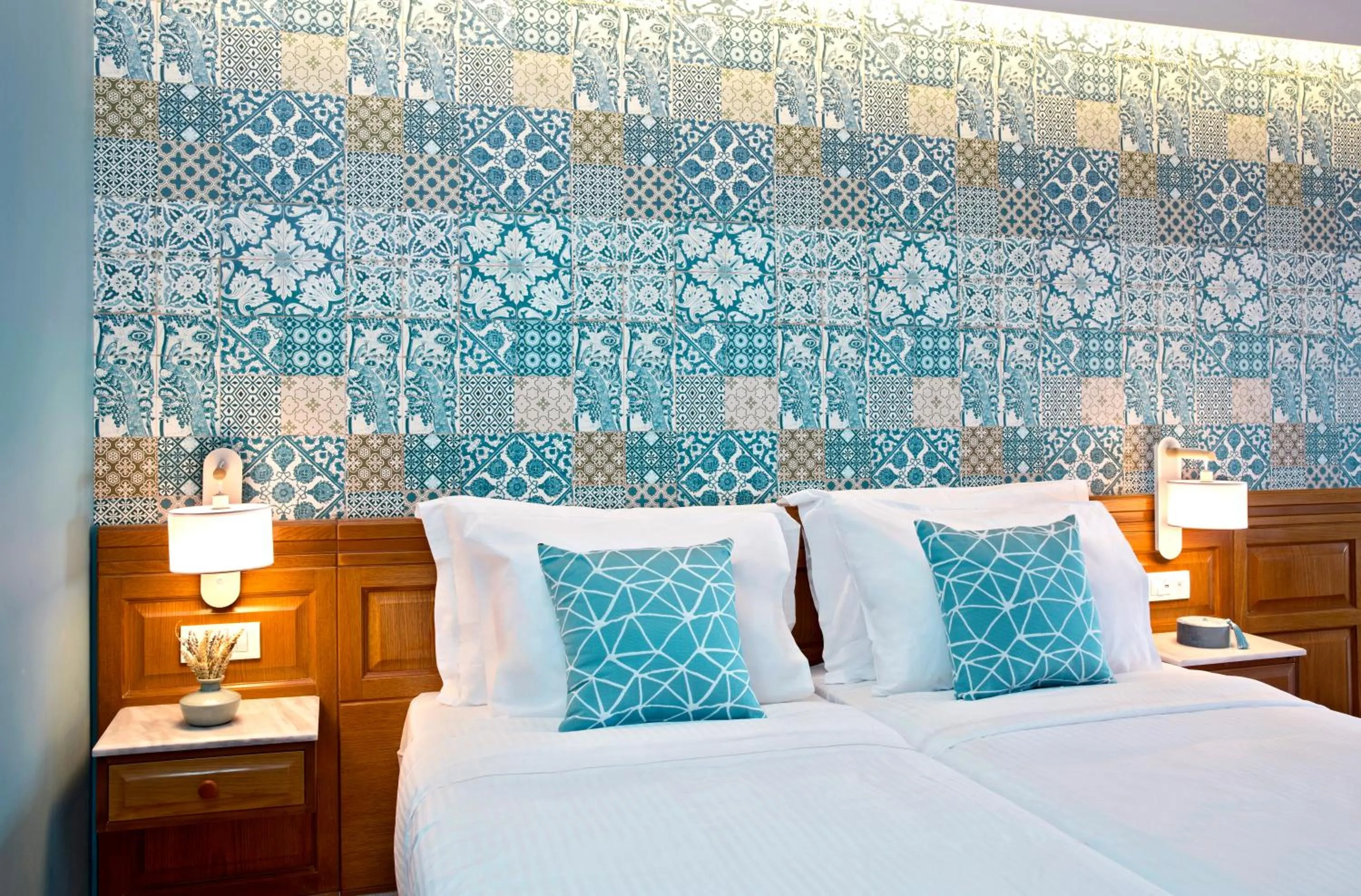 Bed in Zeus Eretria Resort