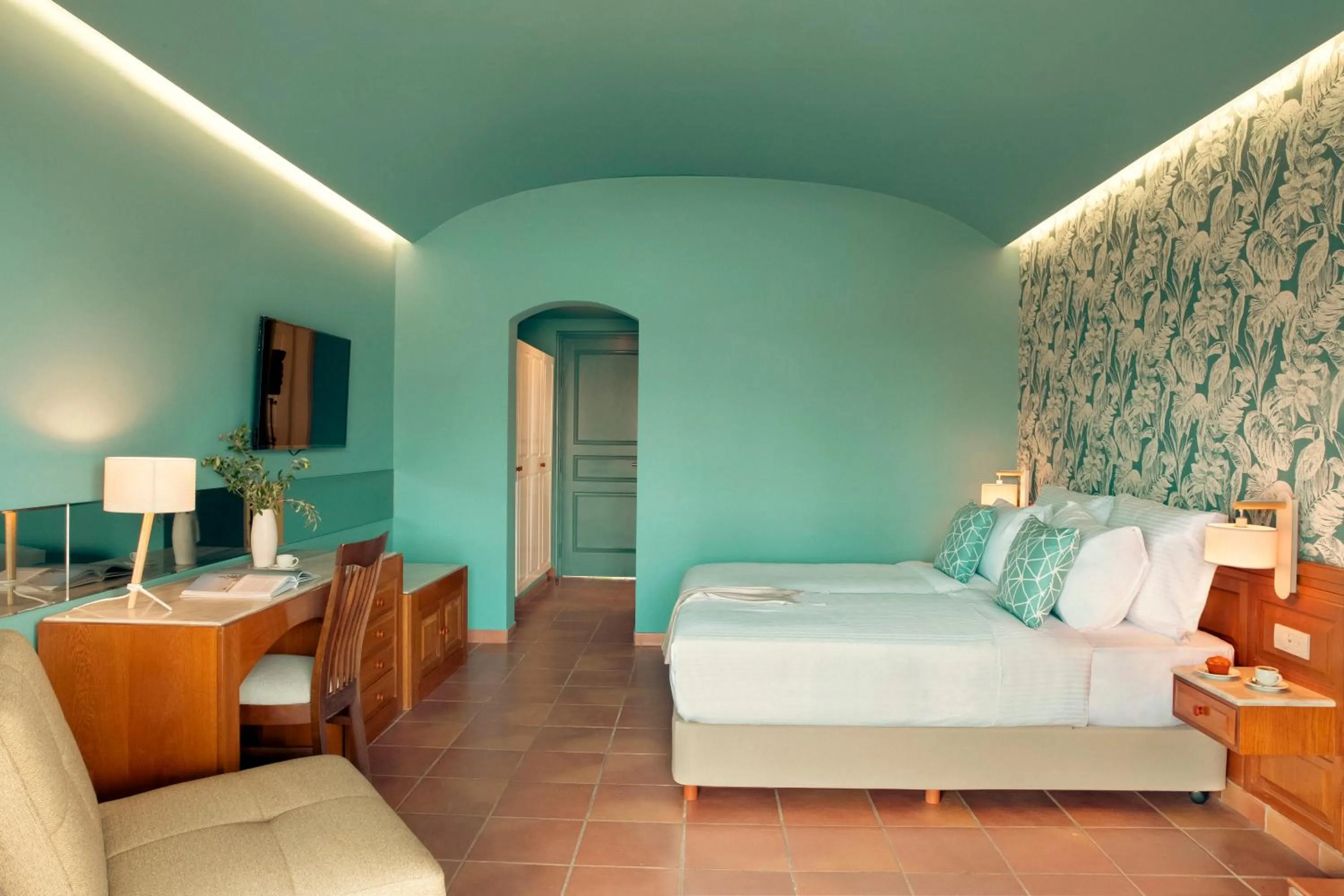 Bed in Zeus Eretria Resort