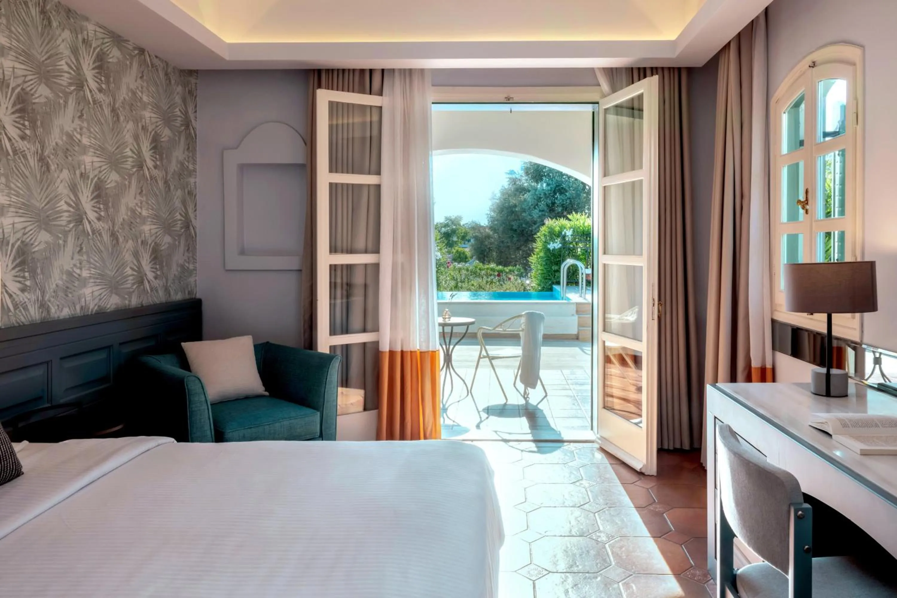 Bed in Zeus Eretria Resort