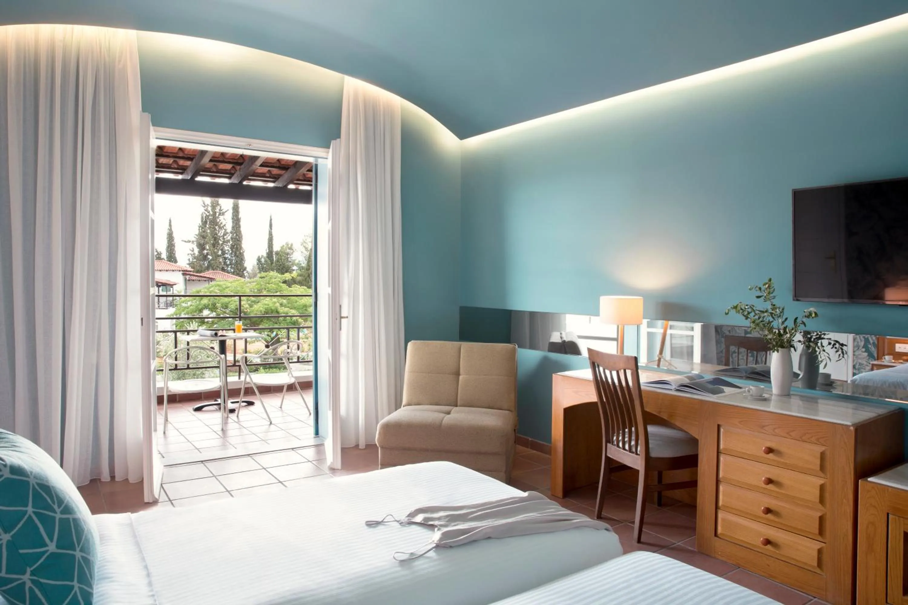 Bed in Zeus Eretria Resort