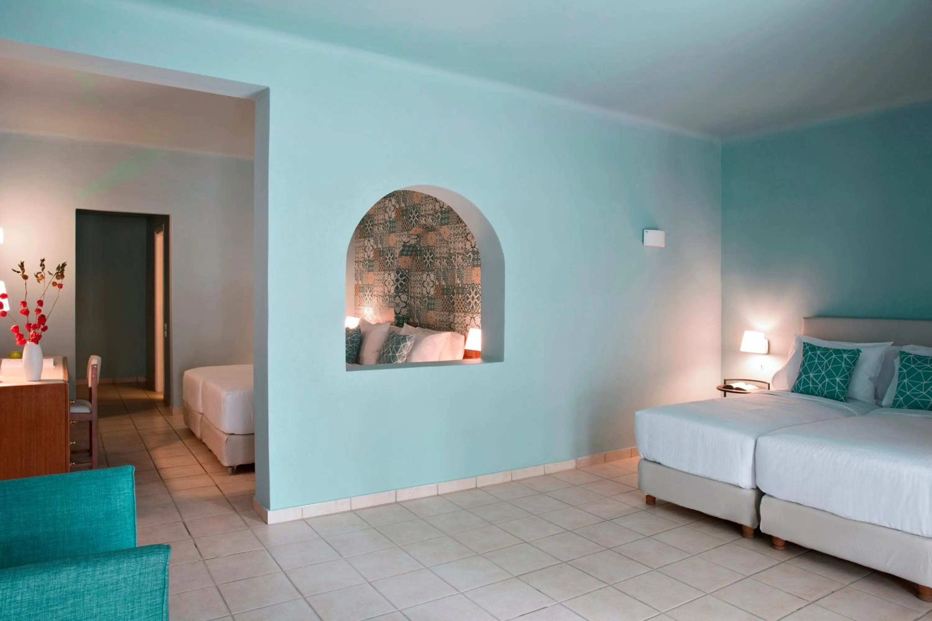 Bed in Zeus Eretria Resort