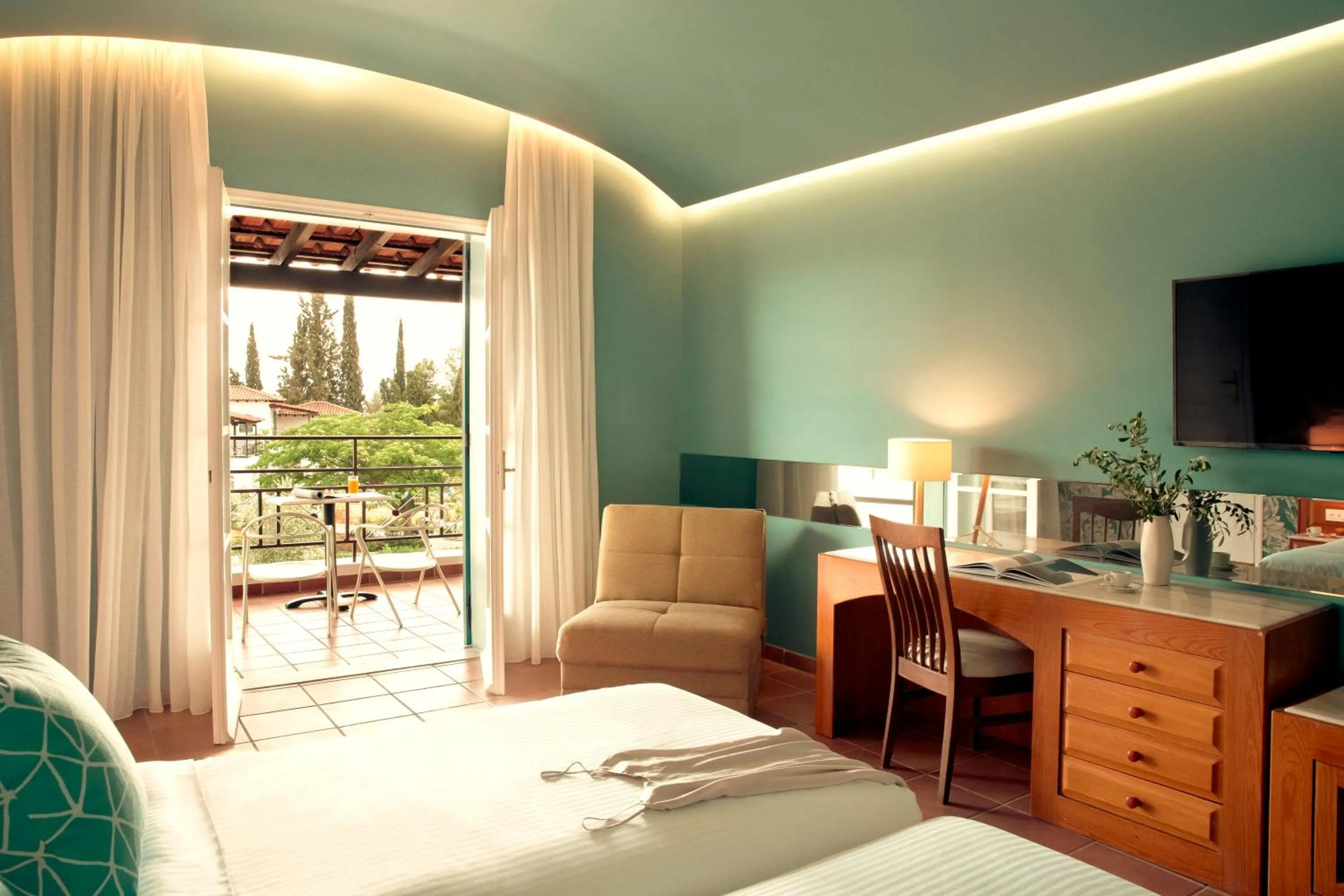 Bed in Zeus Eretria Resort