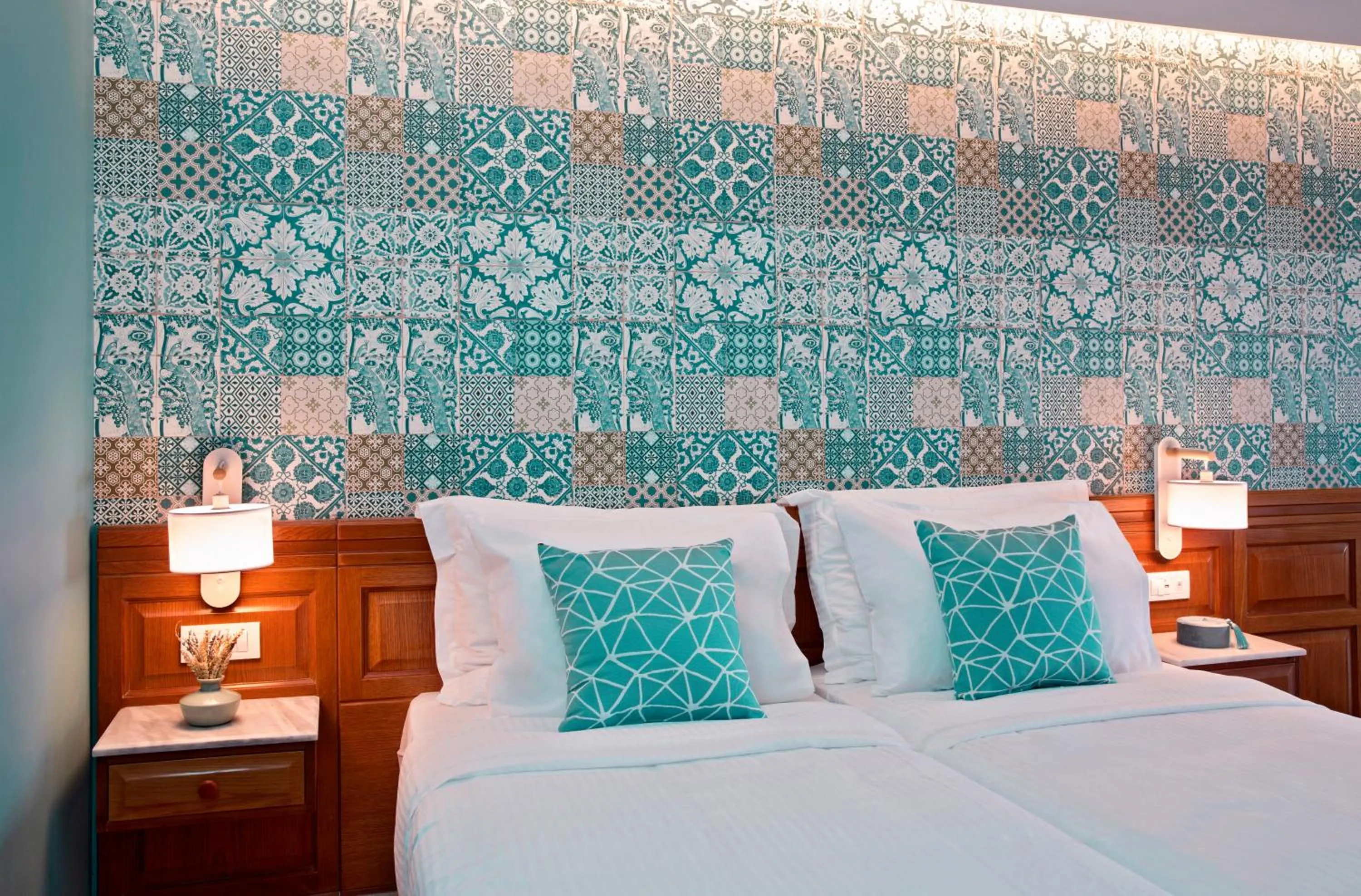 Bed in Zeus Eretria Resort