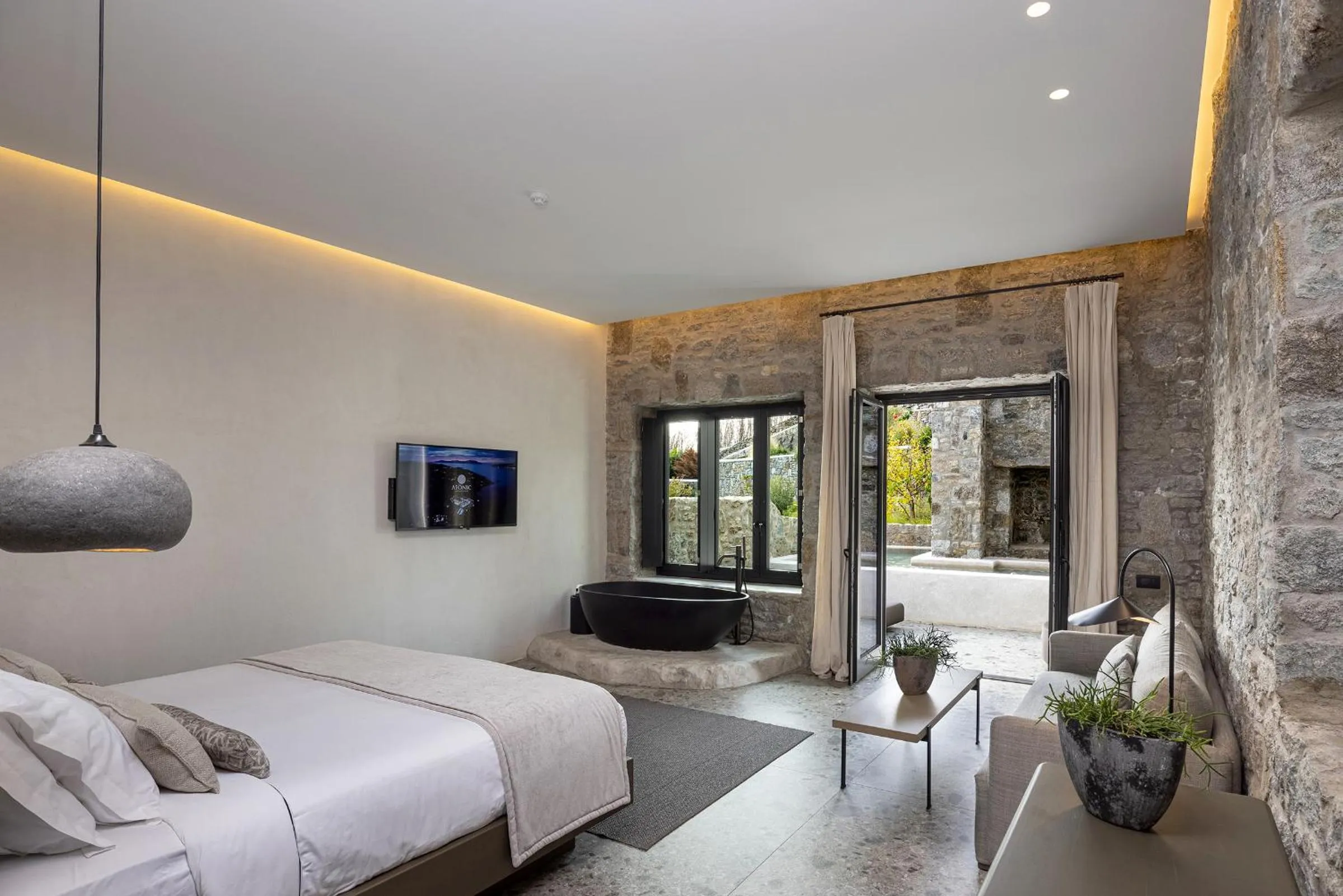 Bedroom, Bed in Aeonic Suites and Spa