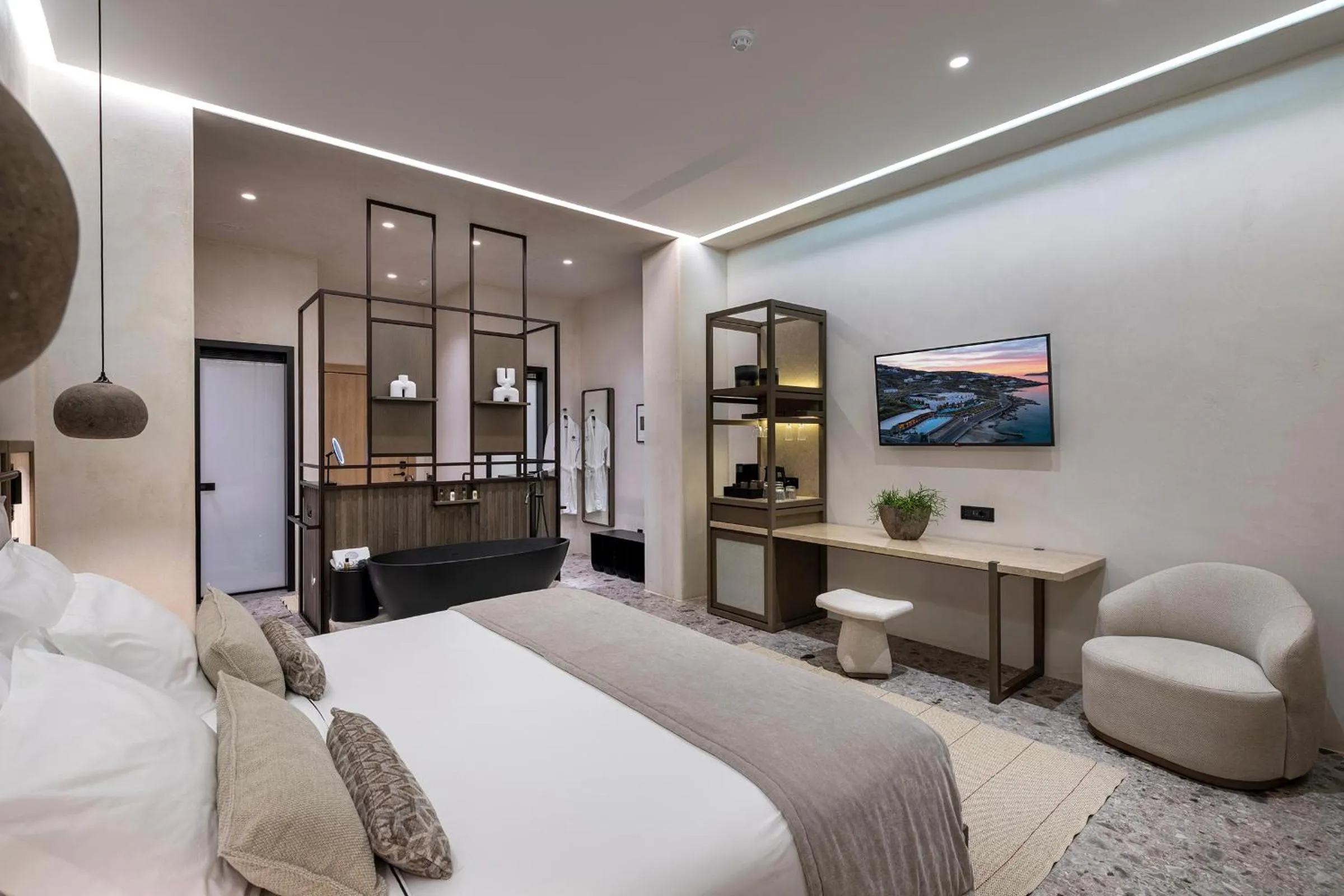 Bedroom, Bed in Aeonic Suites and Spa