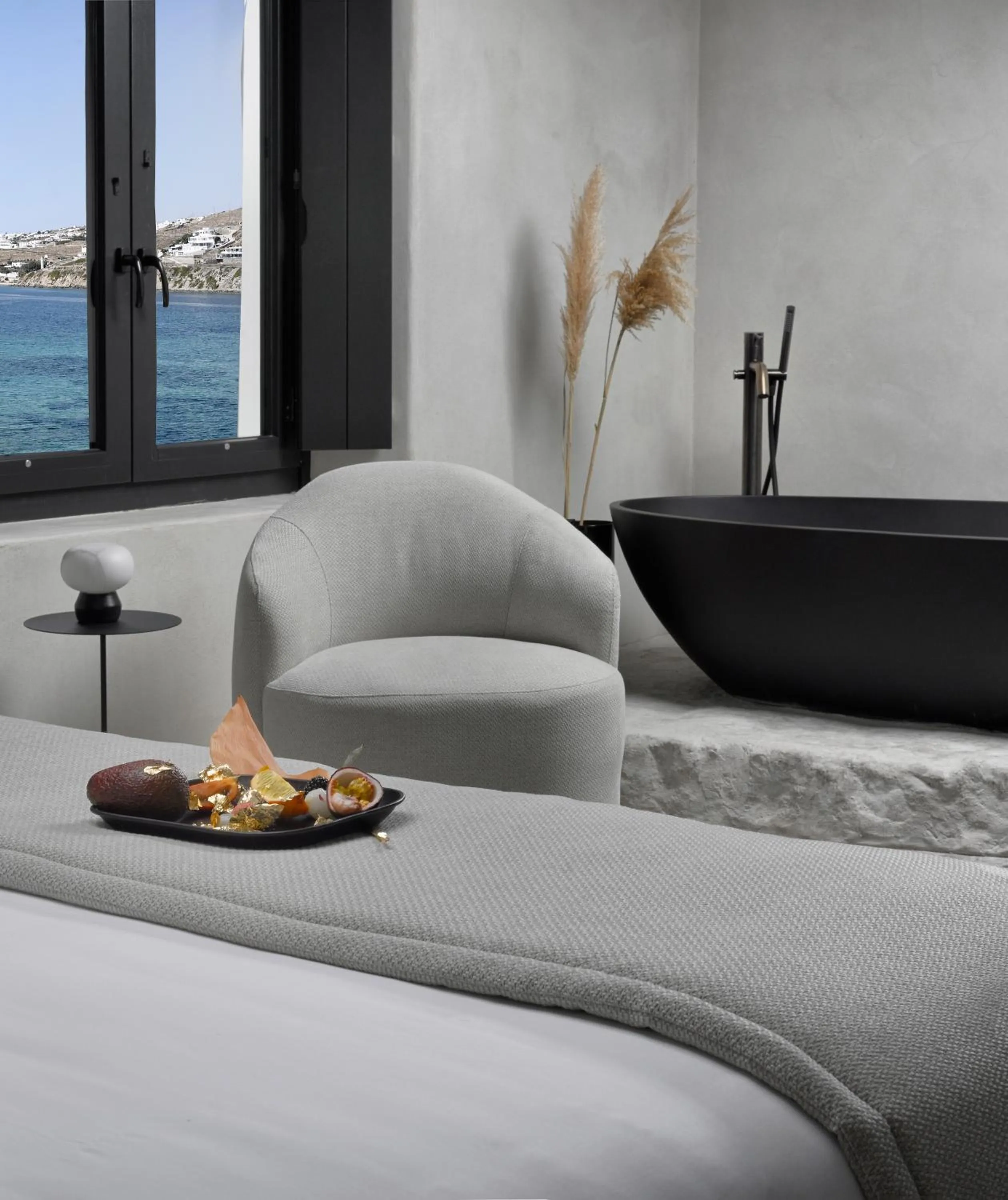 Bed in Aeonic Suites and Spa