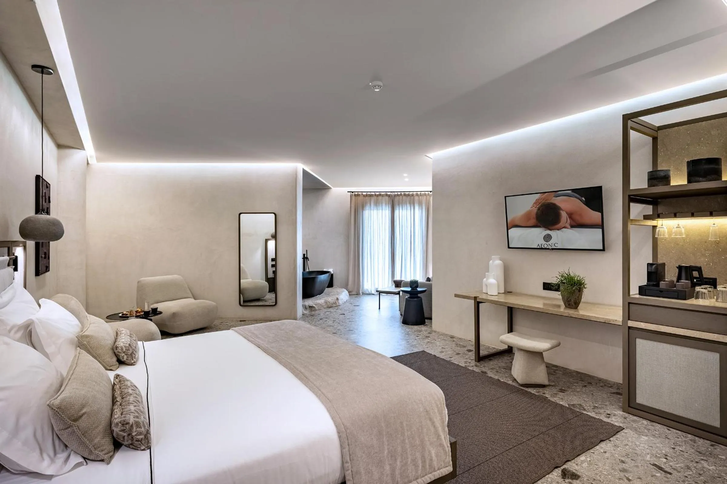 Bedroom, Bed in Aeonic Suites and Spa