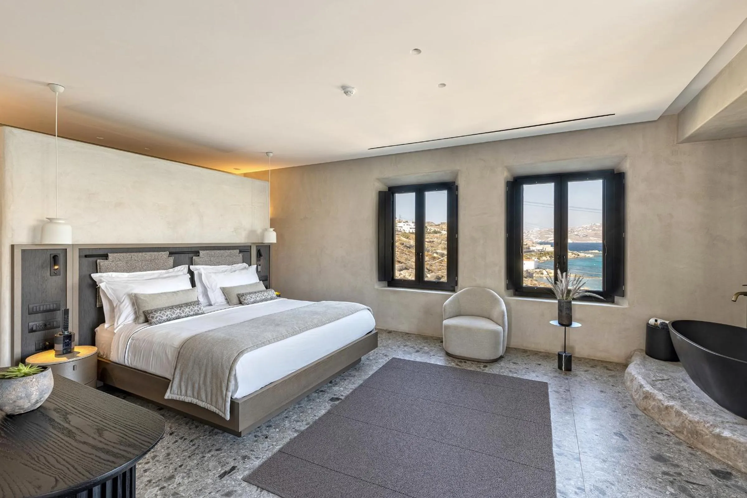 Bedroom, Bed in Aeonic Suites and Spa