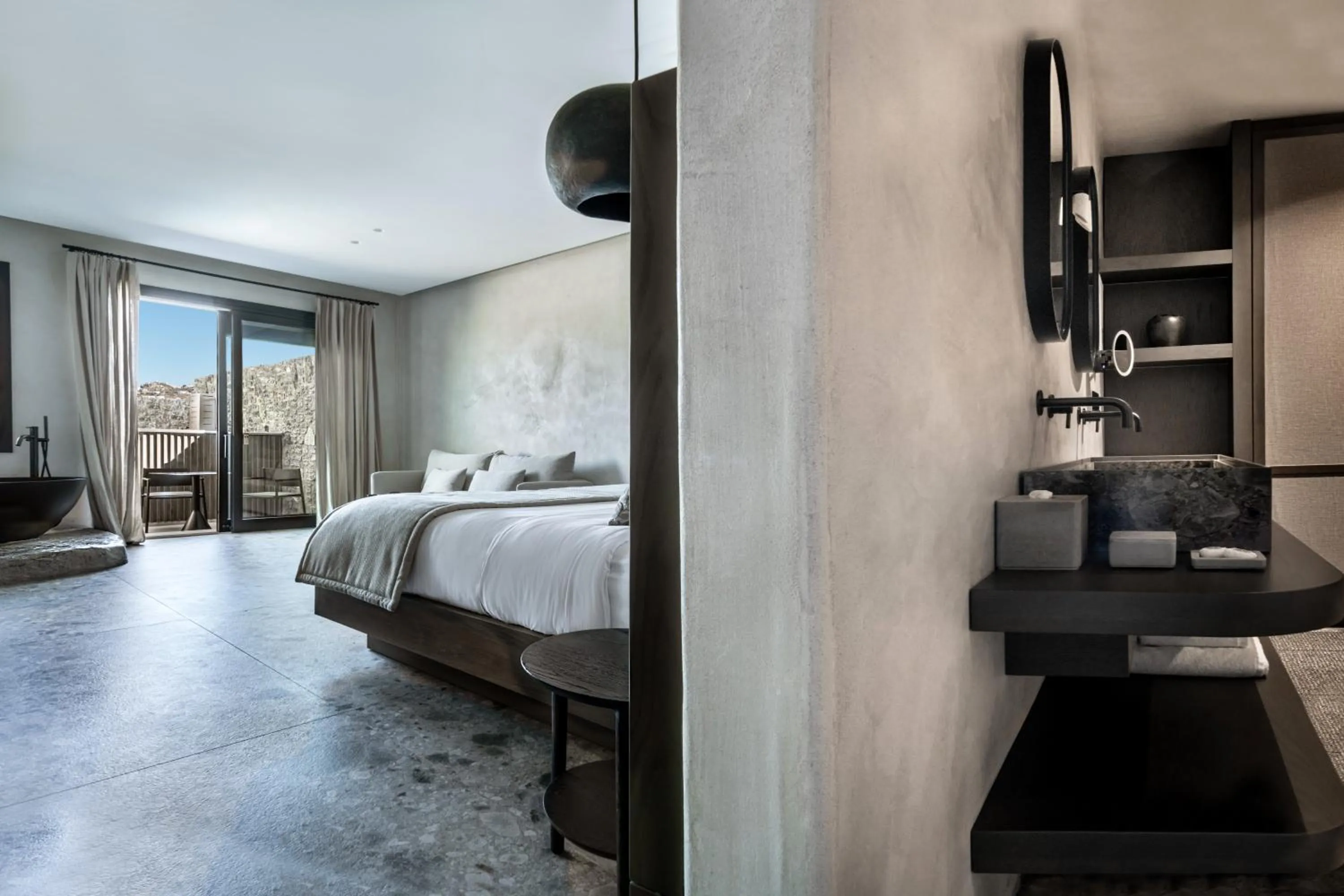 Photo of the whole room, Bed in Aeonic Suites and Spa