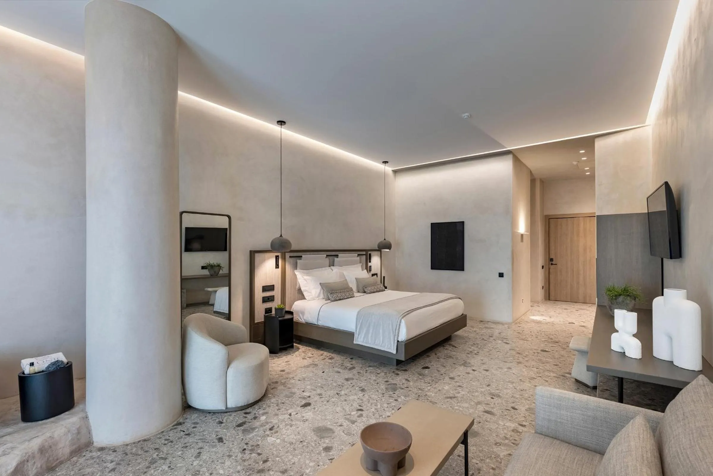 Bedroom, Bed in Aeonic Suites and Spa