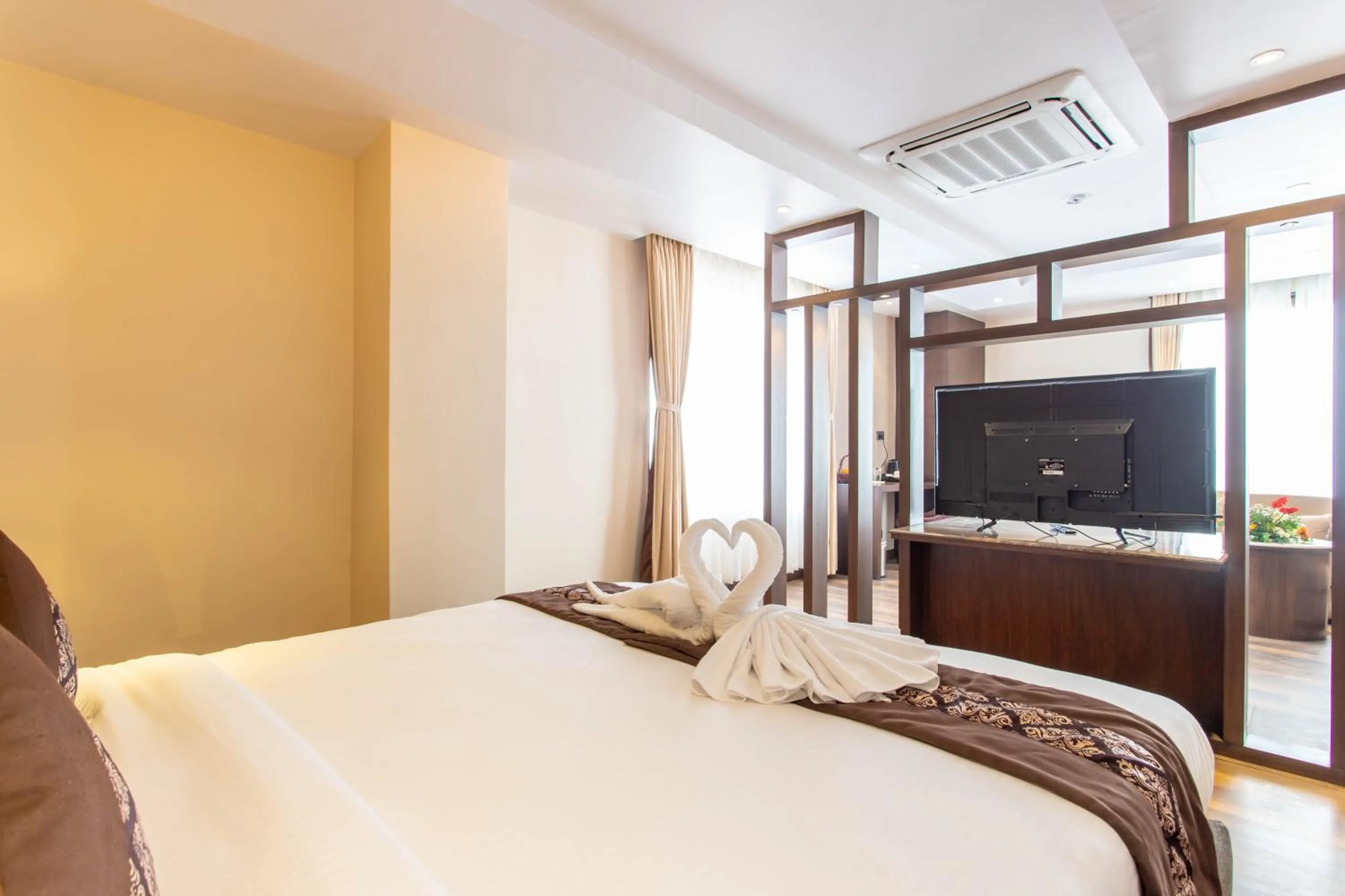 Bed in Hotel Da Flamingo