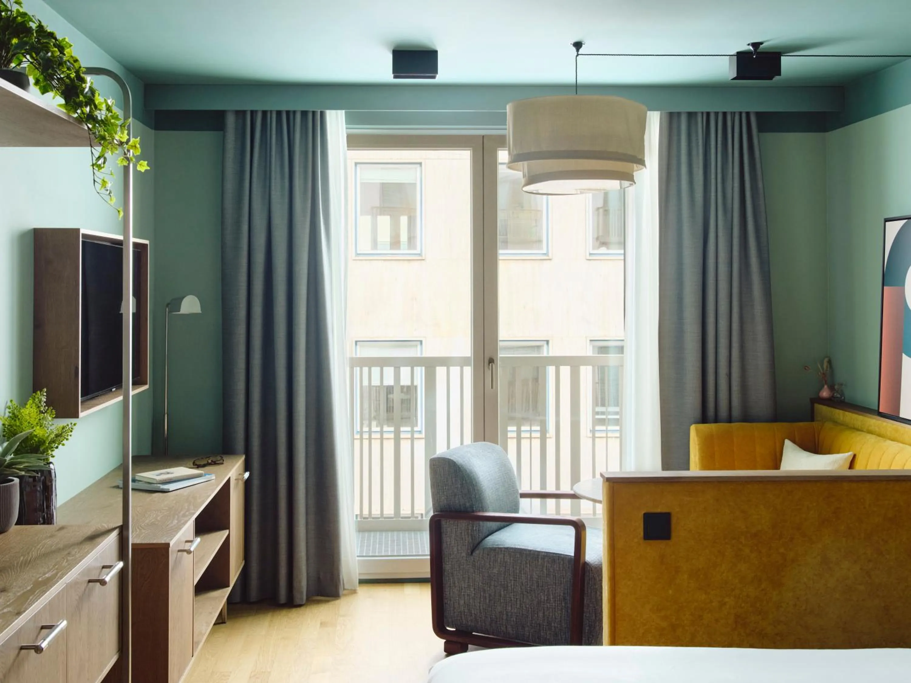 Living room, Bed in Schwan Locke