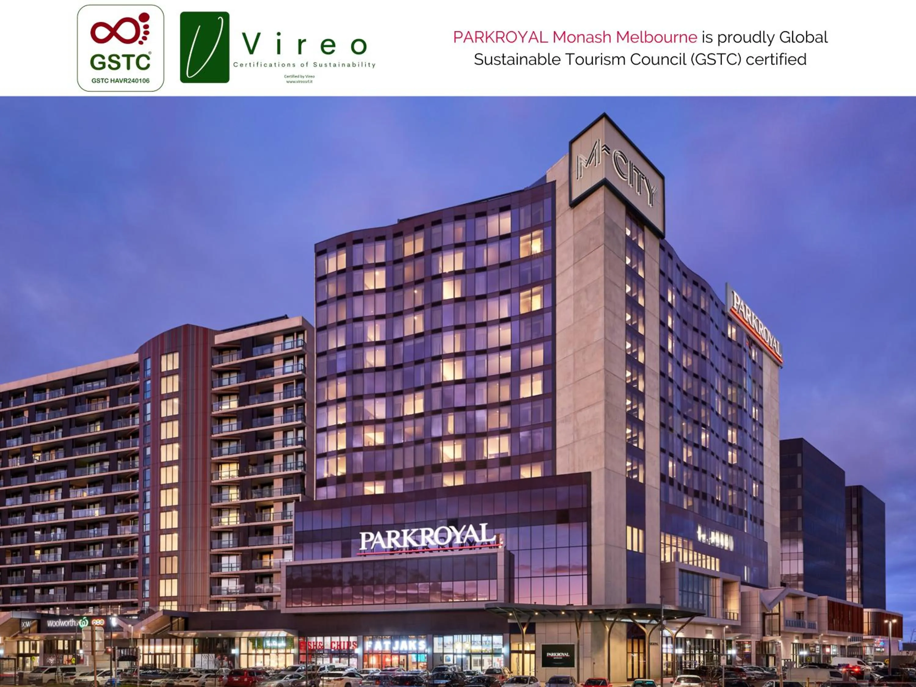 Certificate/Award in PARKROYAL Monash Melbourne