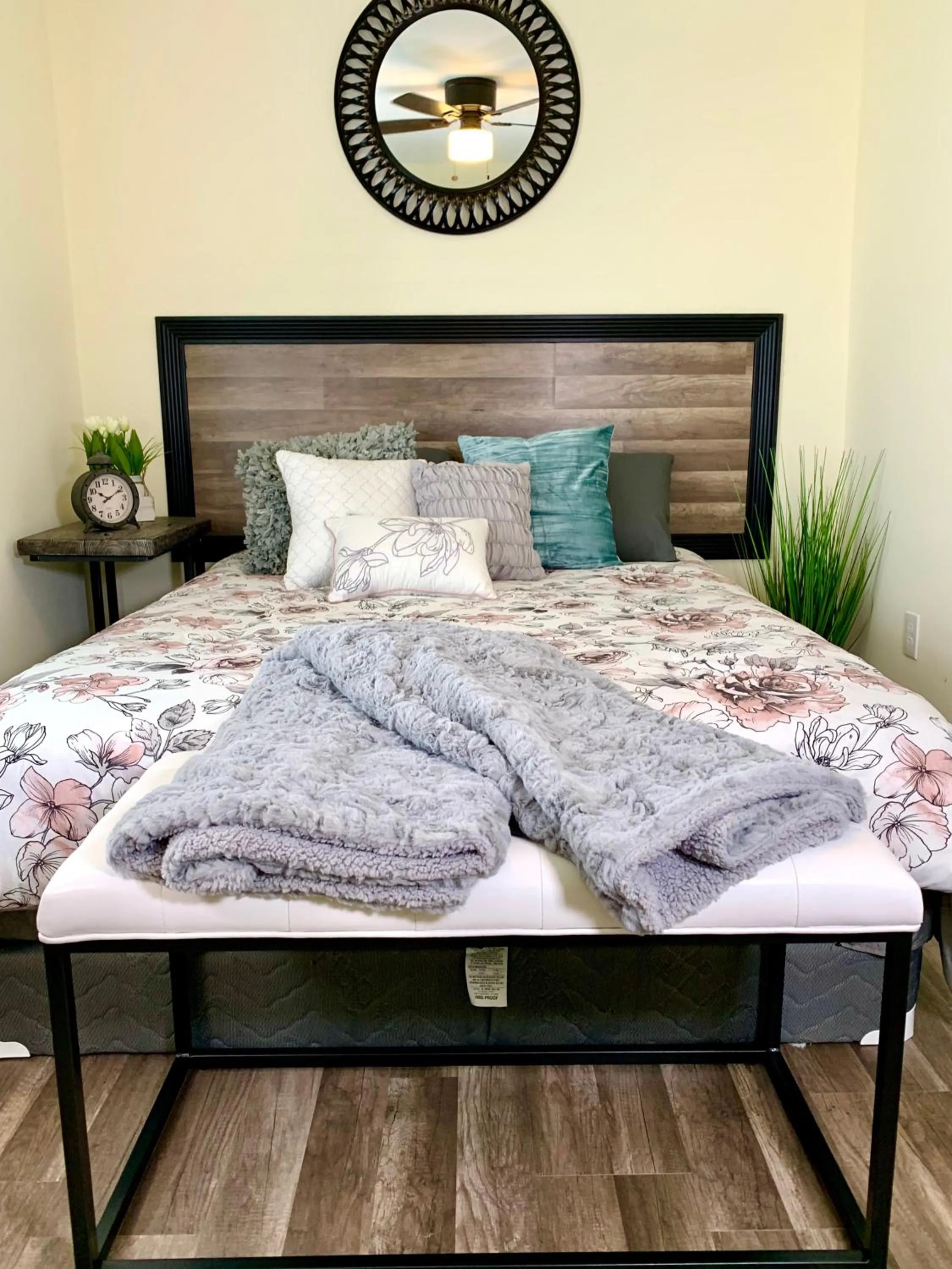 Bedroom, Bed in The Eastside Manor- With Private Yard & Free Parking, Minutes From Falls & Casino by Niagara Hospitality