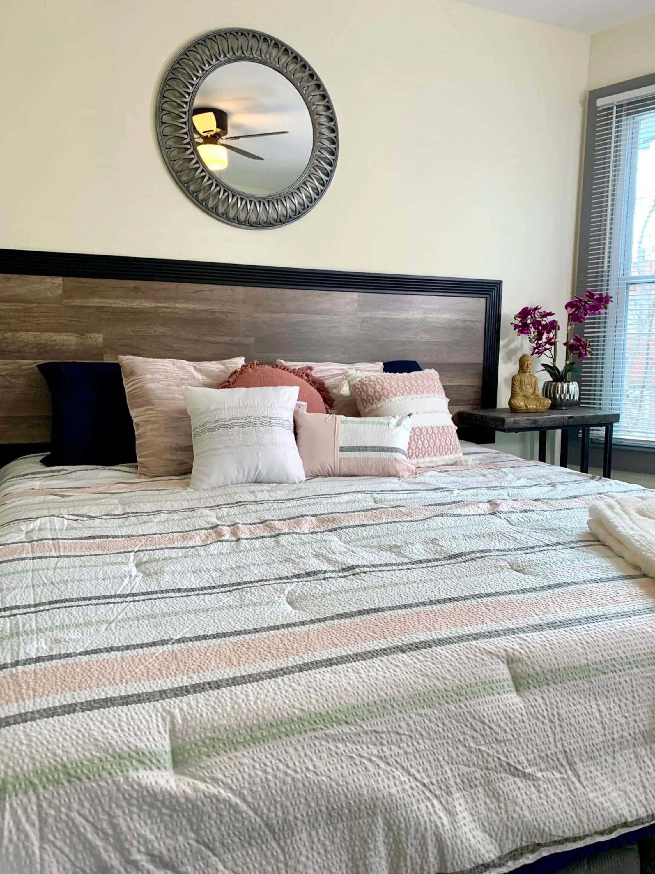 Bedroom, Bed in The Eastside Manor- With Private Yard & Free Parking, Minutes From Falls & Casino by Niagara Hospitality