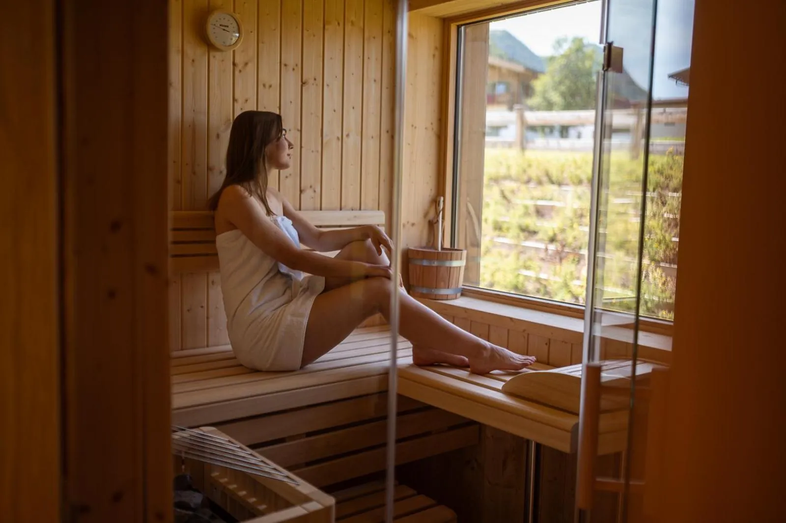 Sauna in ADEA Lifestyle Suites Fieberbrunn