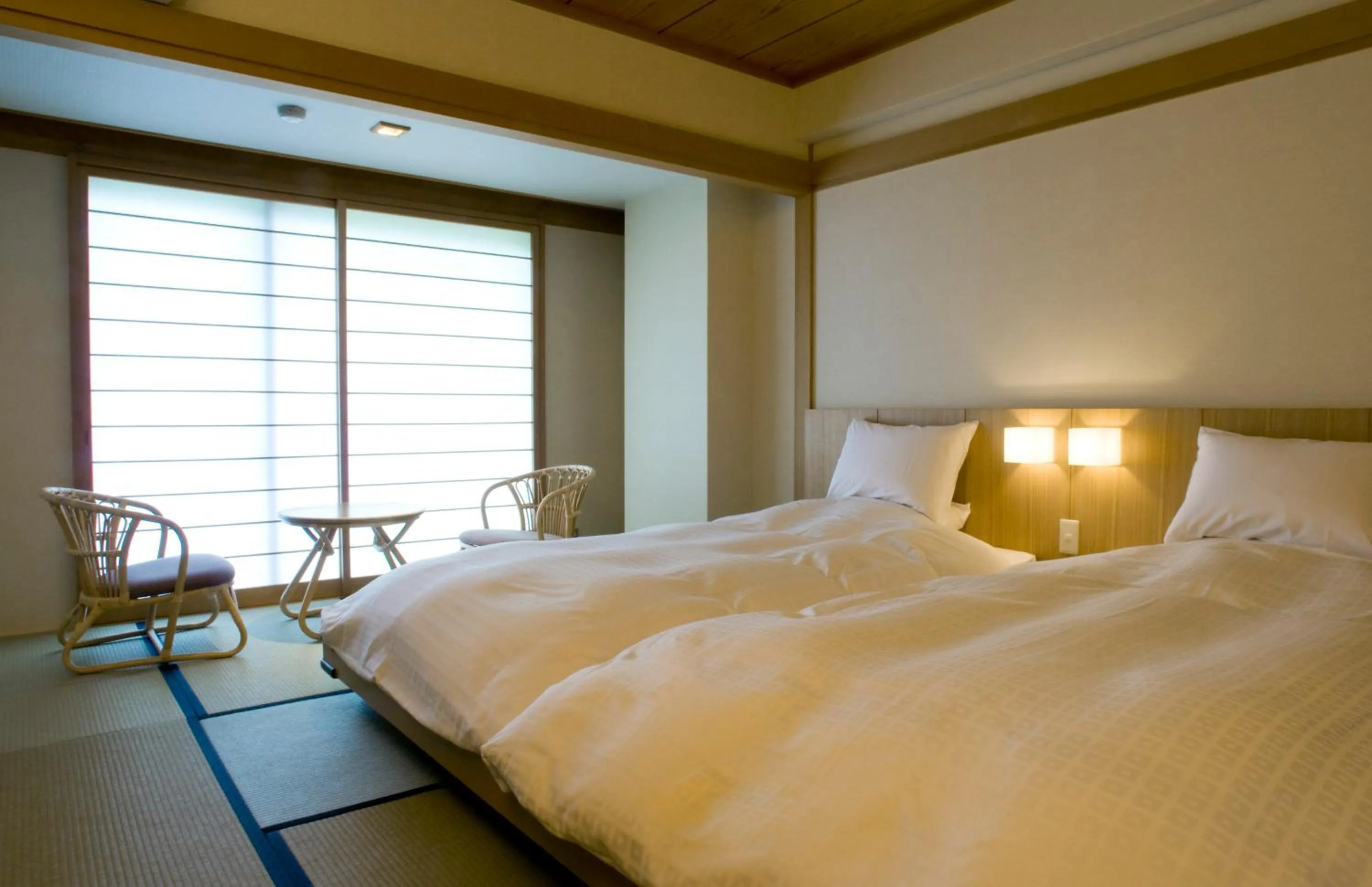 Bed in Kinugawa Onsen Hotel