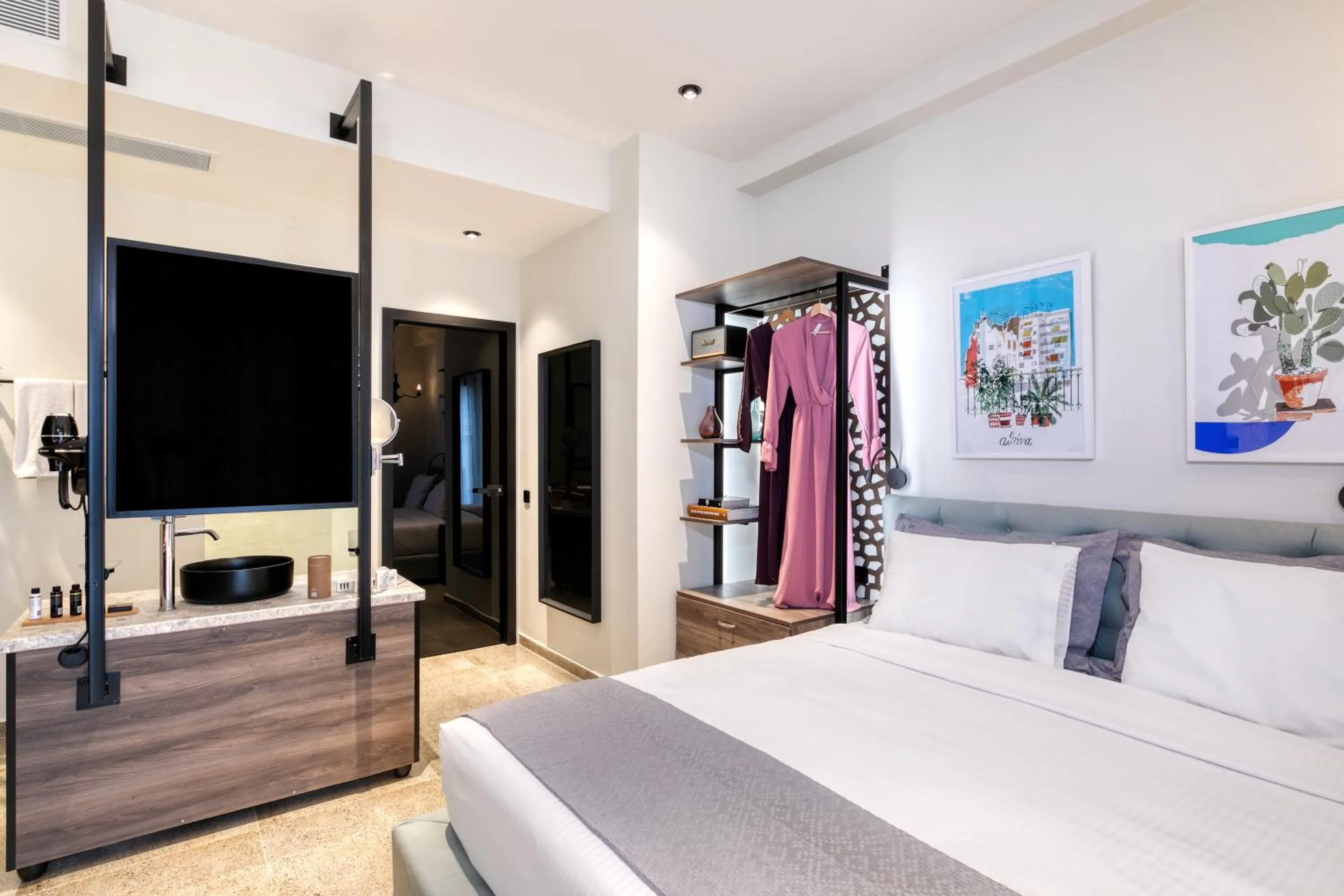 Bed in Athens Ivy Suites