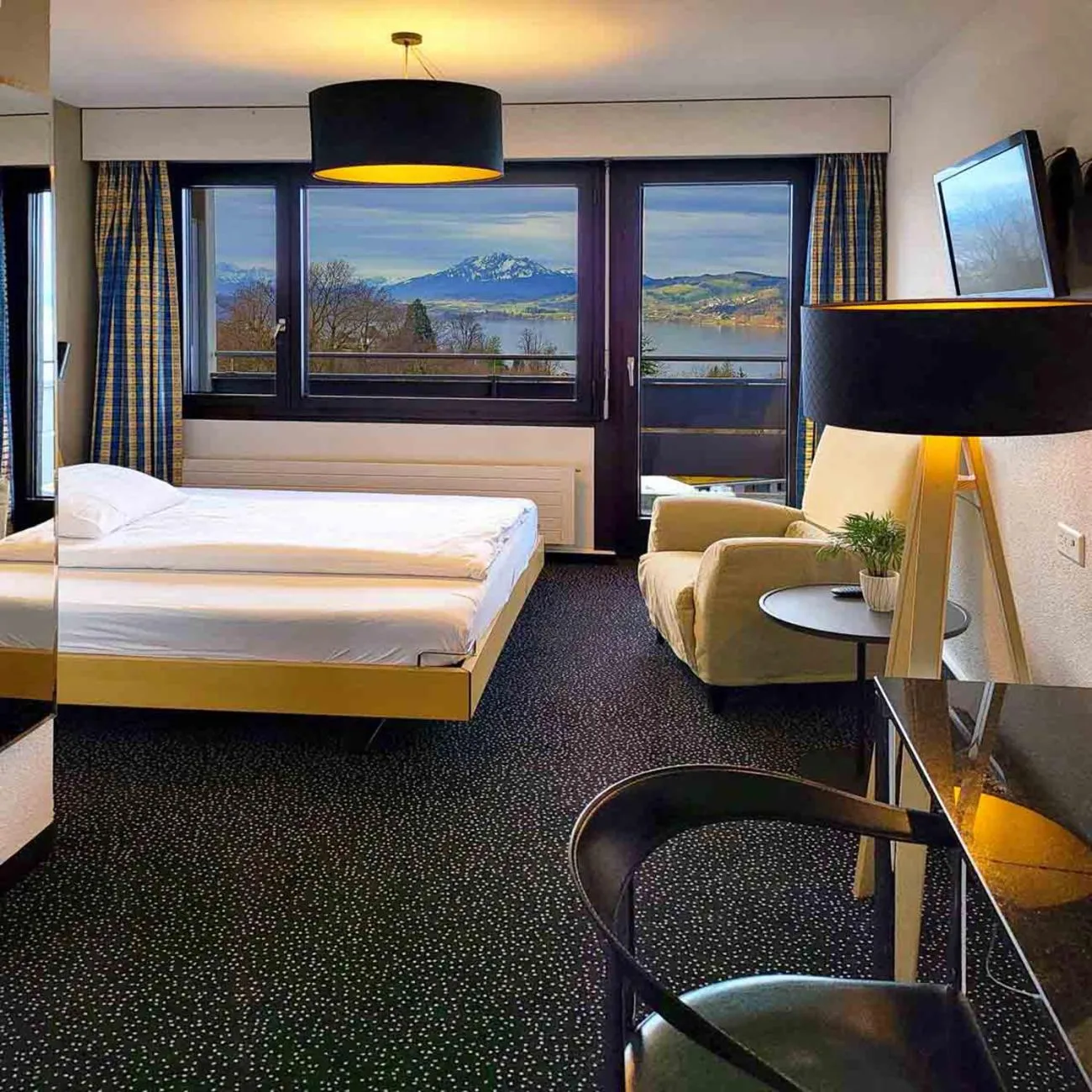 View (from property/room), Bed in Guggital Hotel Restaurant