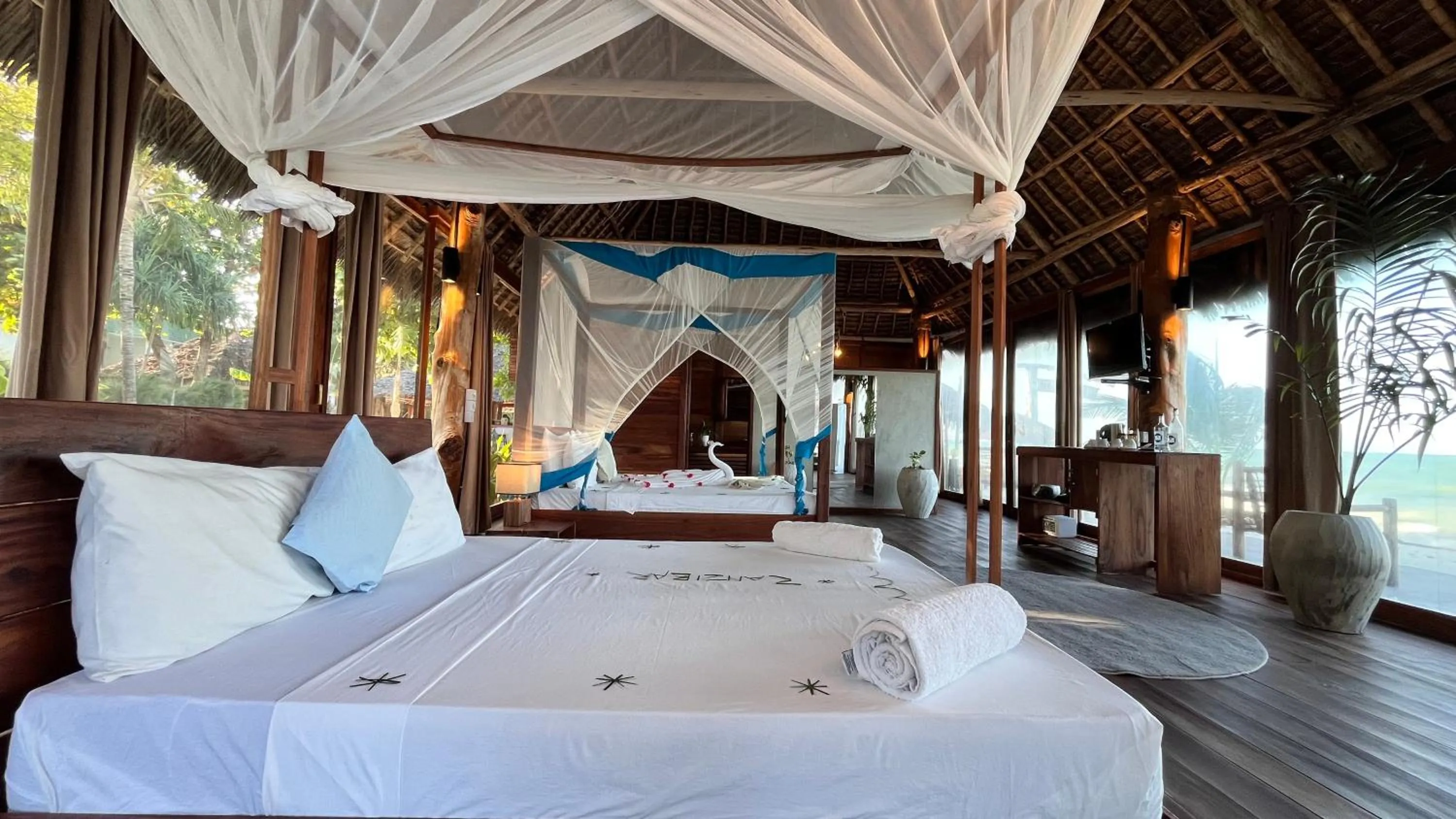 Bed in TIKI Beach Club & Resort