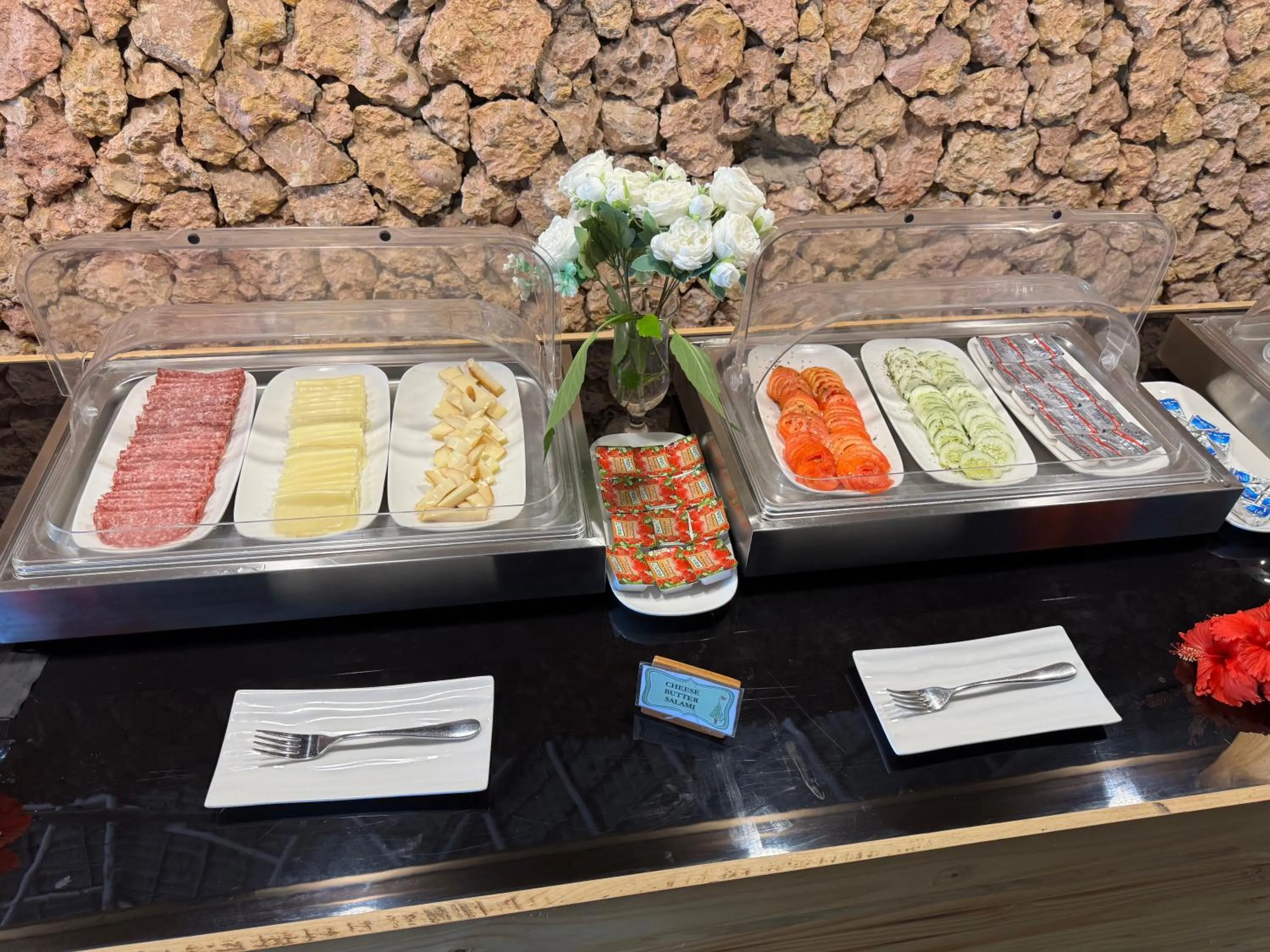 Buffet breakfast in TIKI Beach Club & Resort