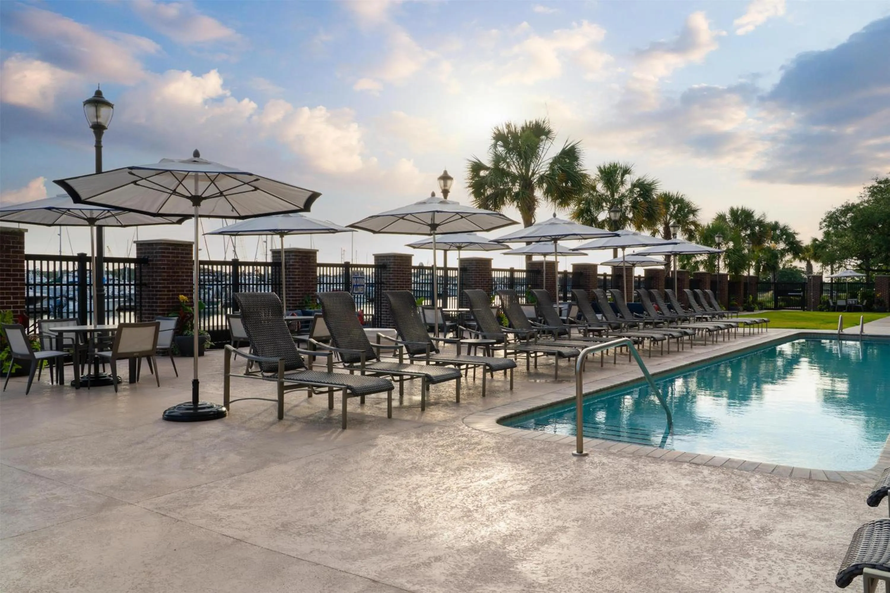 Pool view in Hilton Garden Inn Charleston Waterfront/Downtown