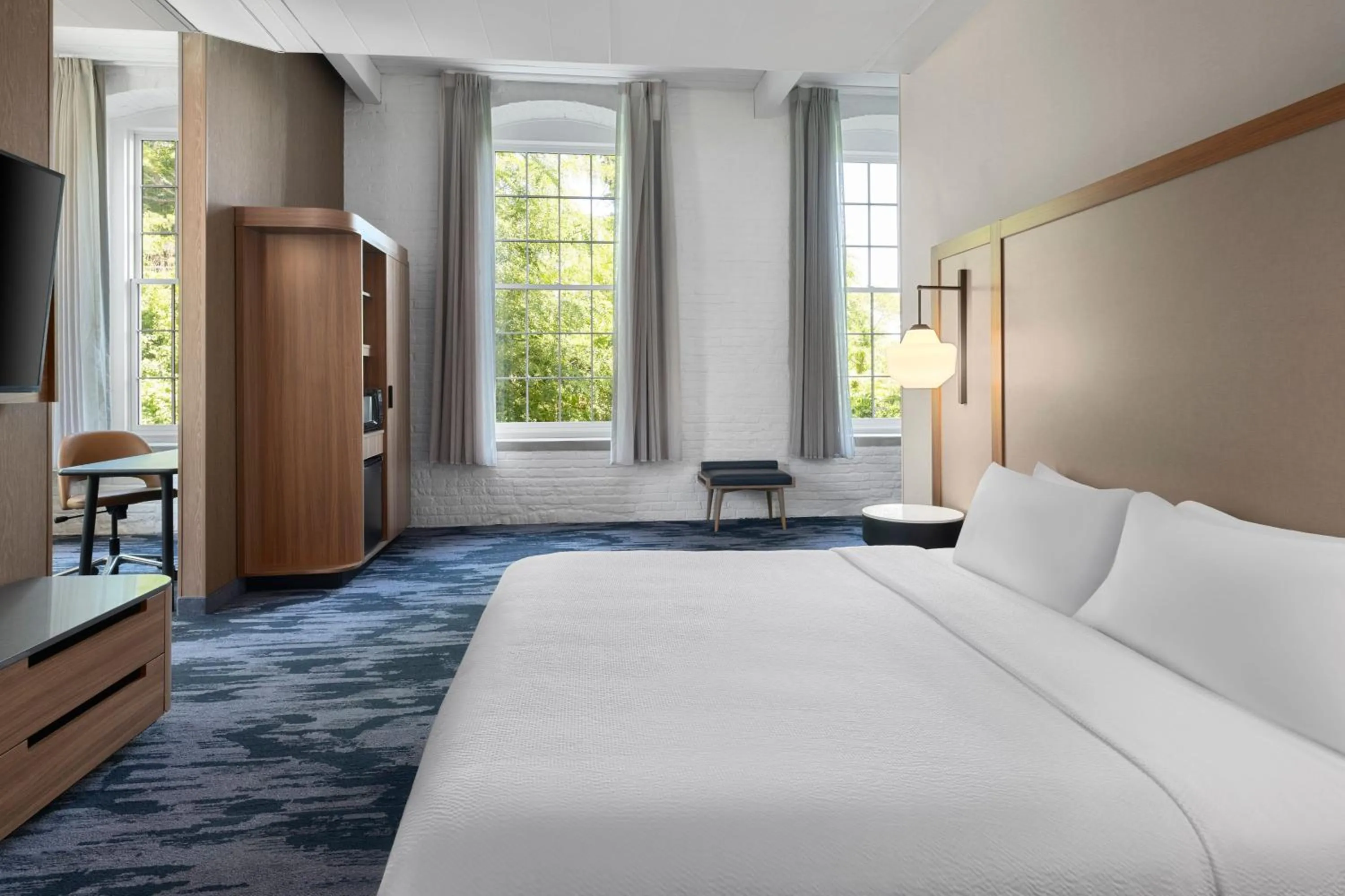 Bedroom, Bed in Fairfield Inn & Suites Madison Historic Eagle Cotton Mill