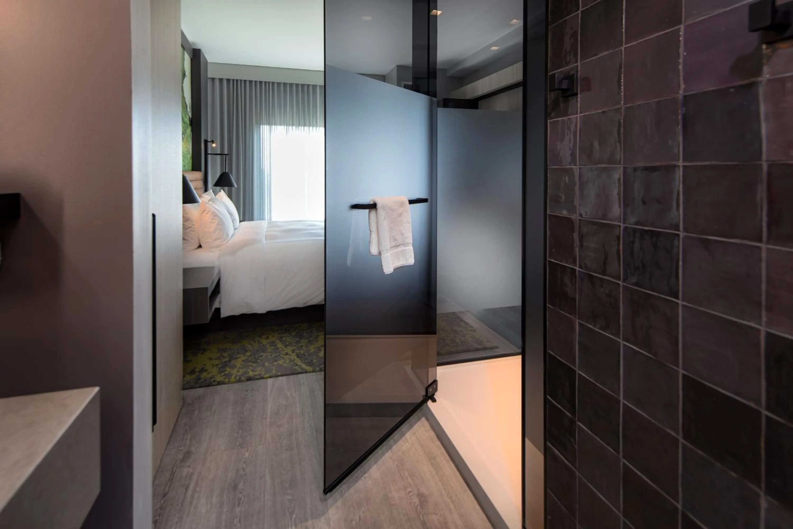 Bathroom, Bed in Hyatt Centric Charlotte SouthPark
