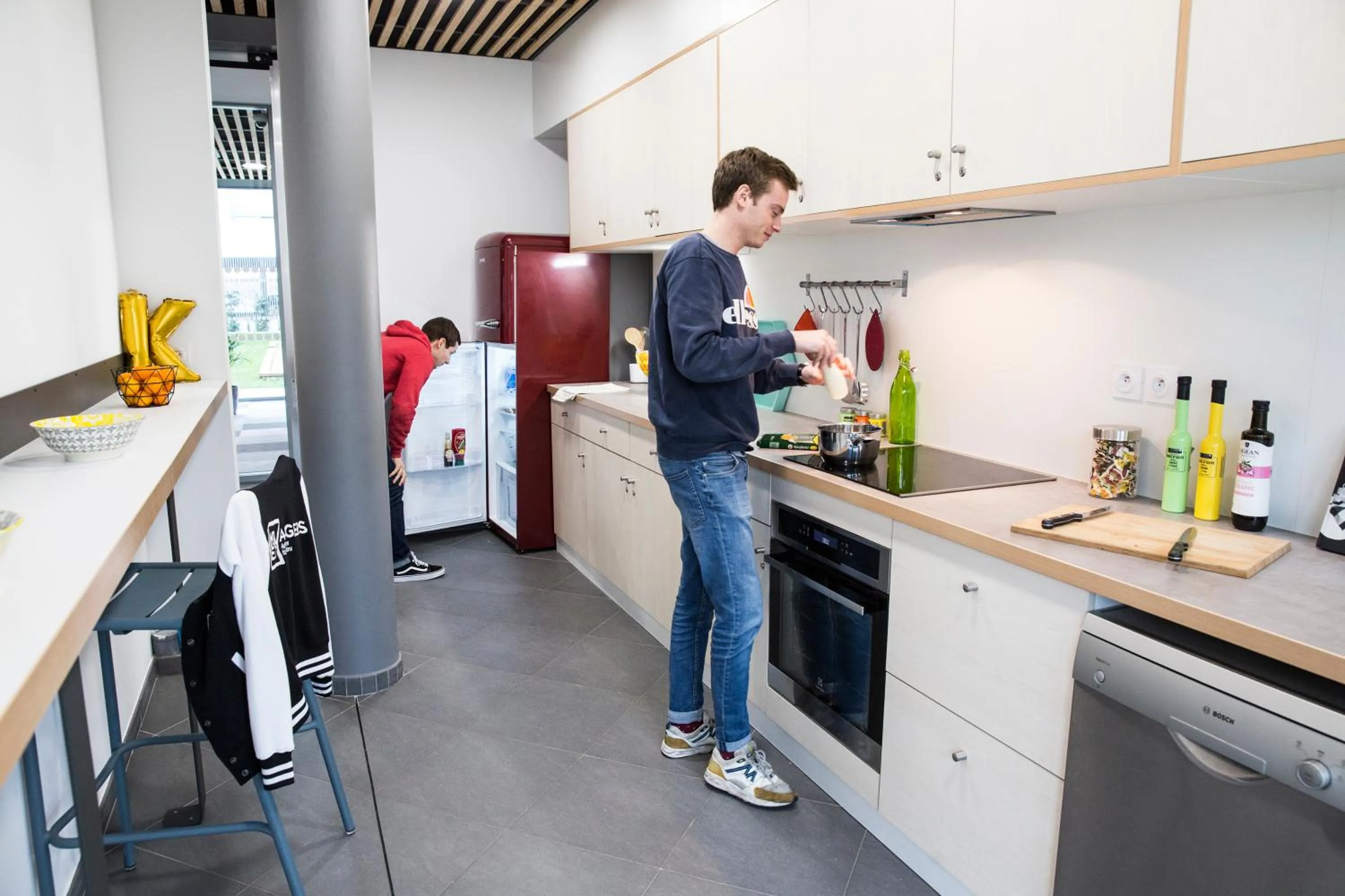 Communal kitchen in Résidence Kley Angers