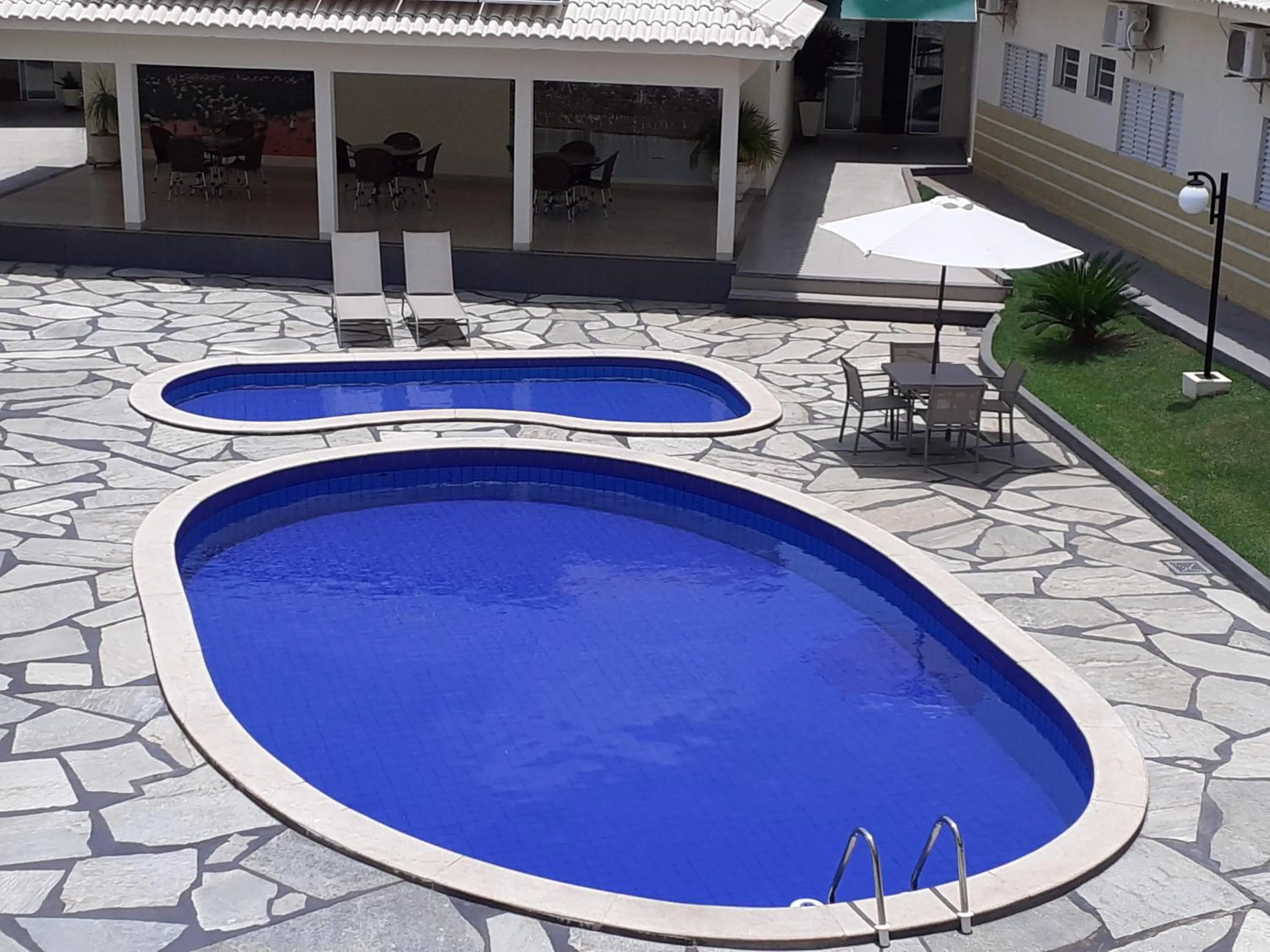 Pool view in Village Hotel