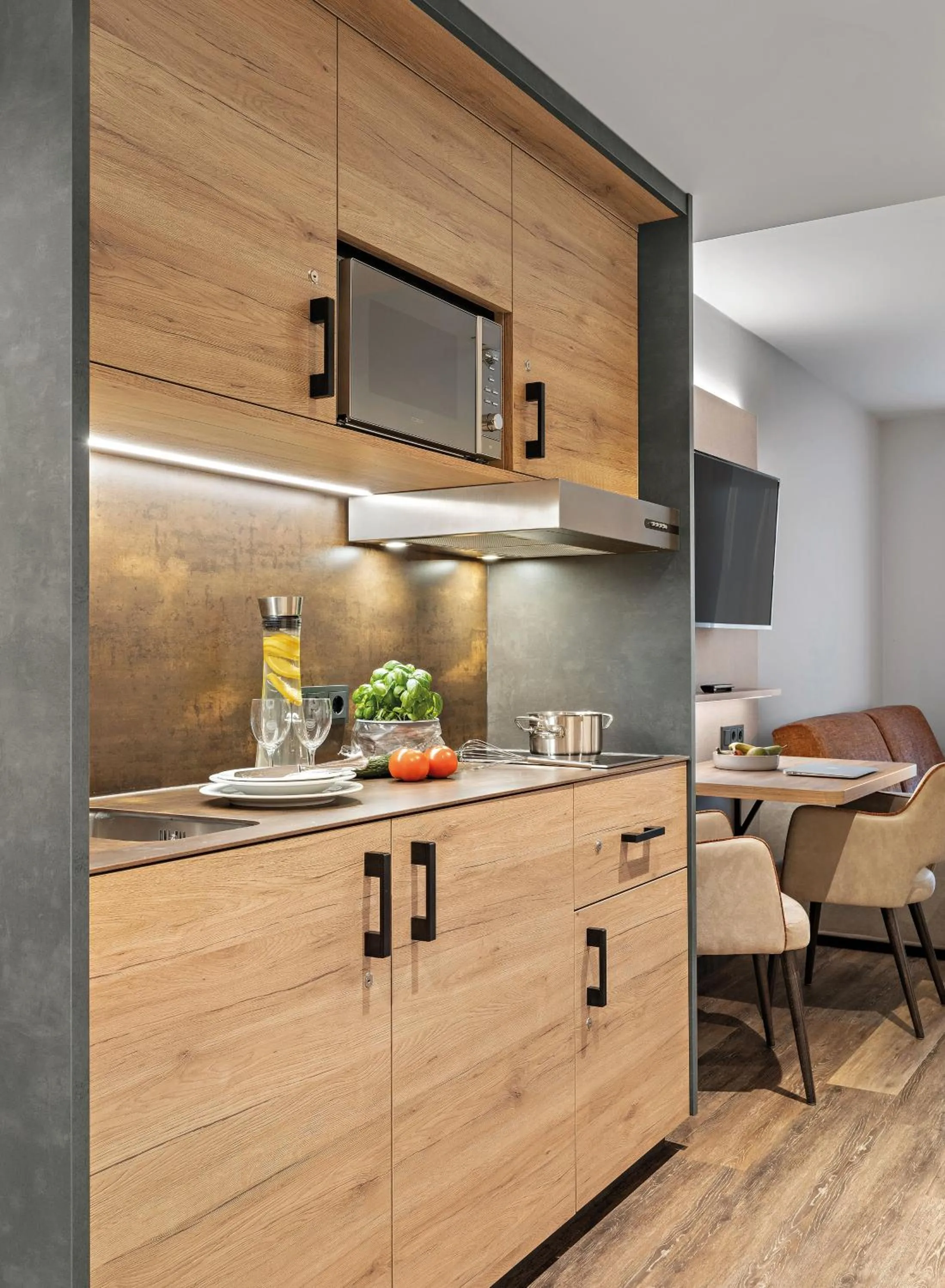 Kitchen or kitchenette in Hotel Seeblick