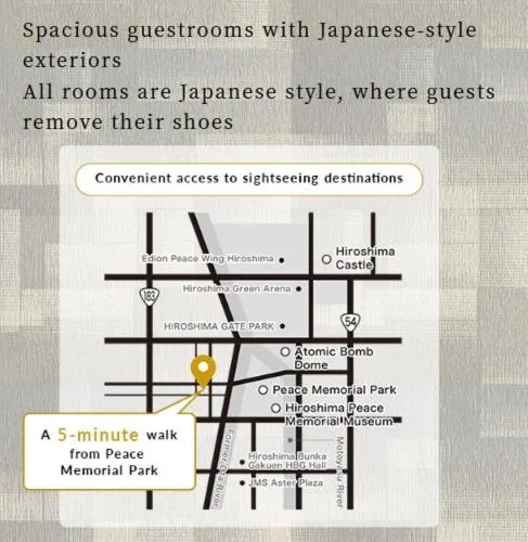 Area and facilities in GRAND BASE Hiroshima Peace Memorial Park